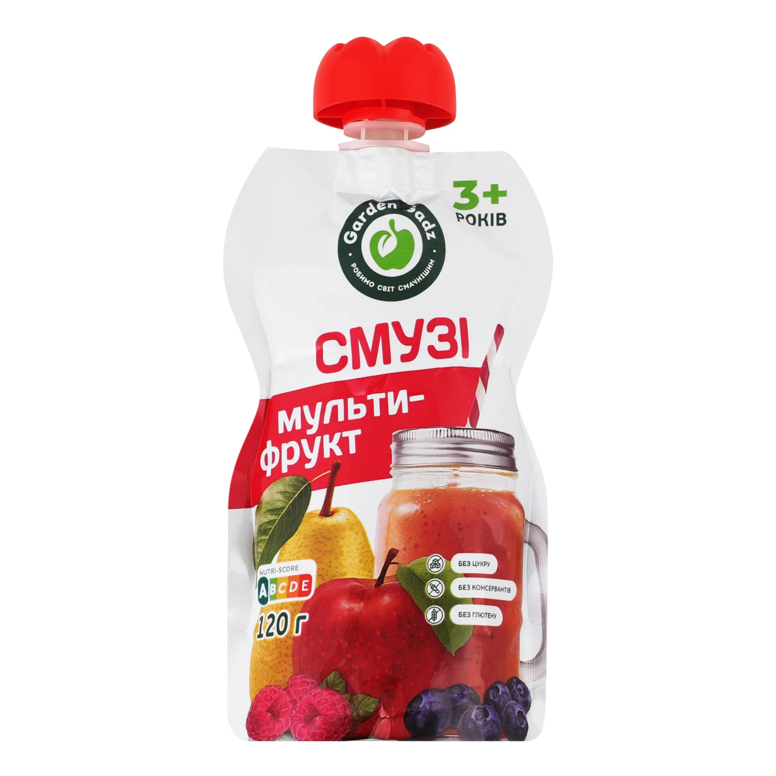 Пюре Garden Gadz фруктове Смузі гомогенізоване стерилізоване Мультифрукт 120г Фото №:1