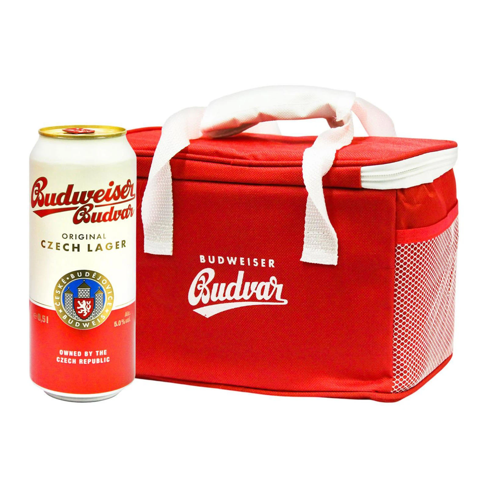 Набір пива Budweiser Budvar 0,5л8шт 5% світле + термосумка Фото №:1