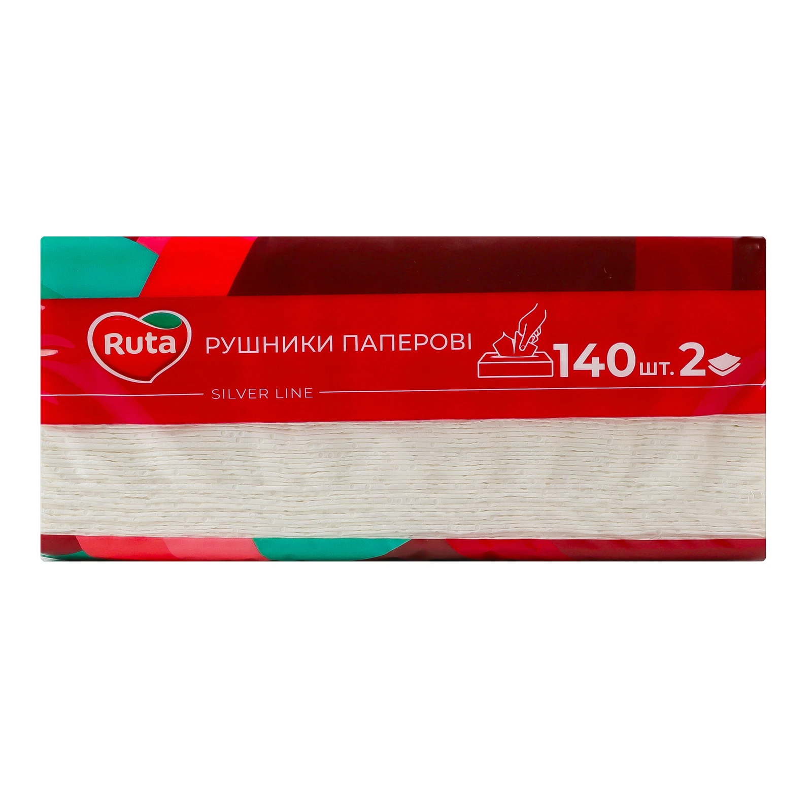 Рушники паперові Ruta Silver Line 2-х шарові 22.5х20см в листах 140шт Фото №:2