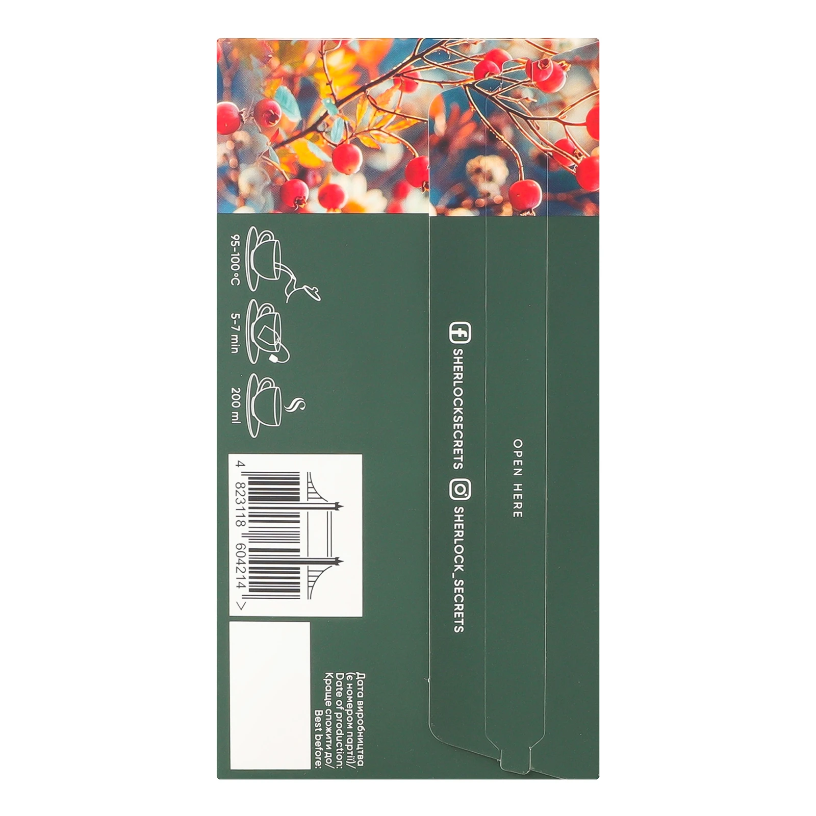 Чай Sherlock Secrets Alpine meadow бленд трав'яного, квіткового, ягідного 22х1.5г Фото №:2