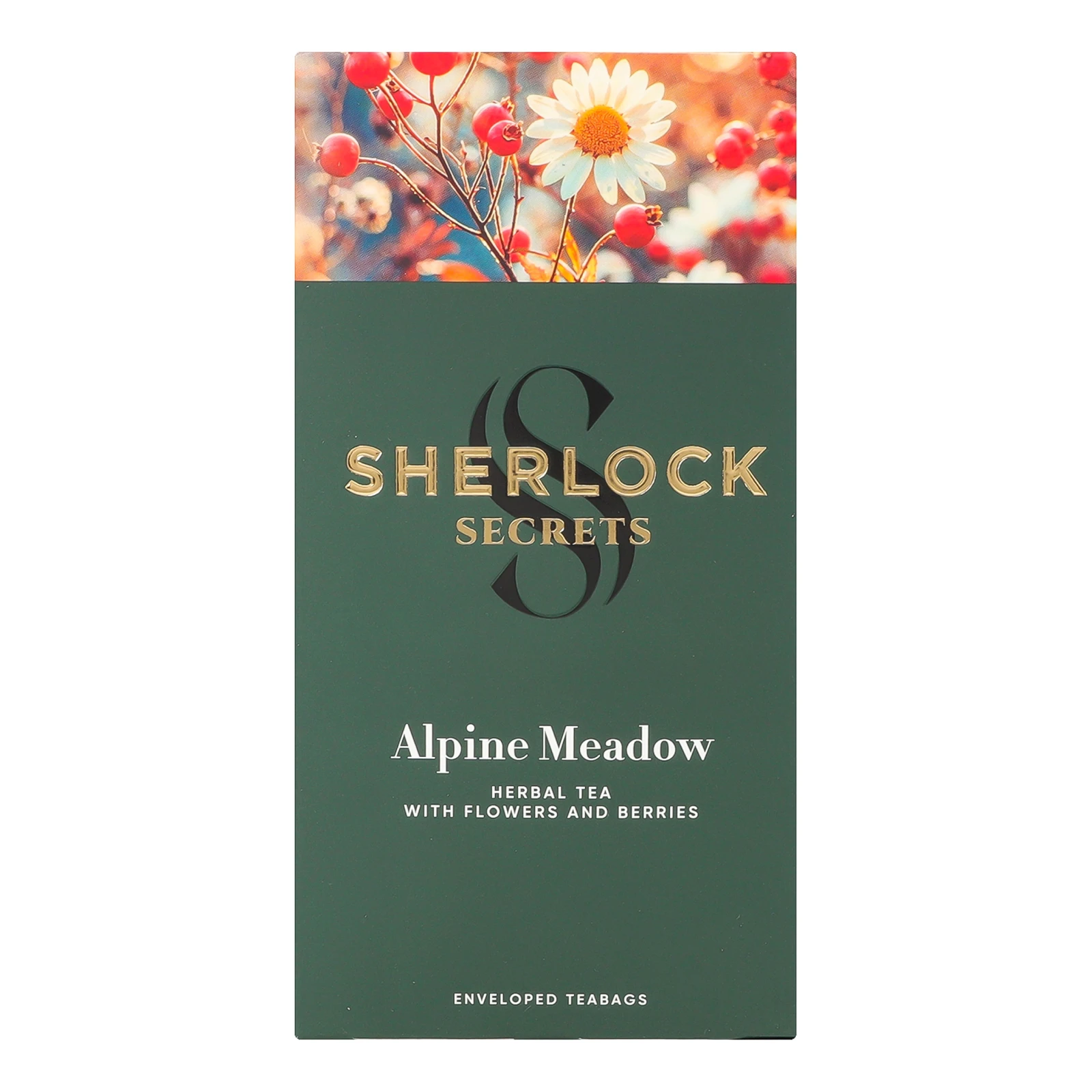 Чай Sherlock Secrets 1,5г*22пак Alpine Meadow квітково-ягідний трав`яний Новинка Фото №:1