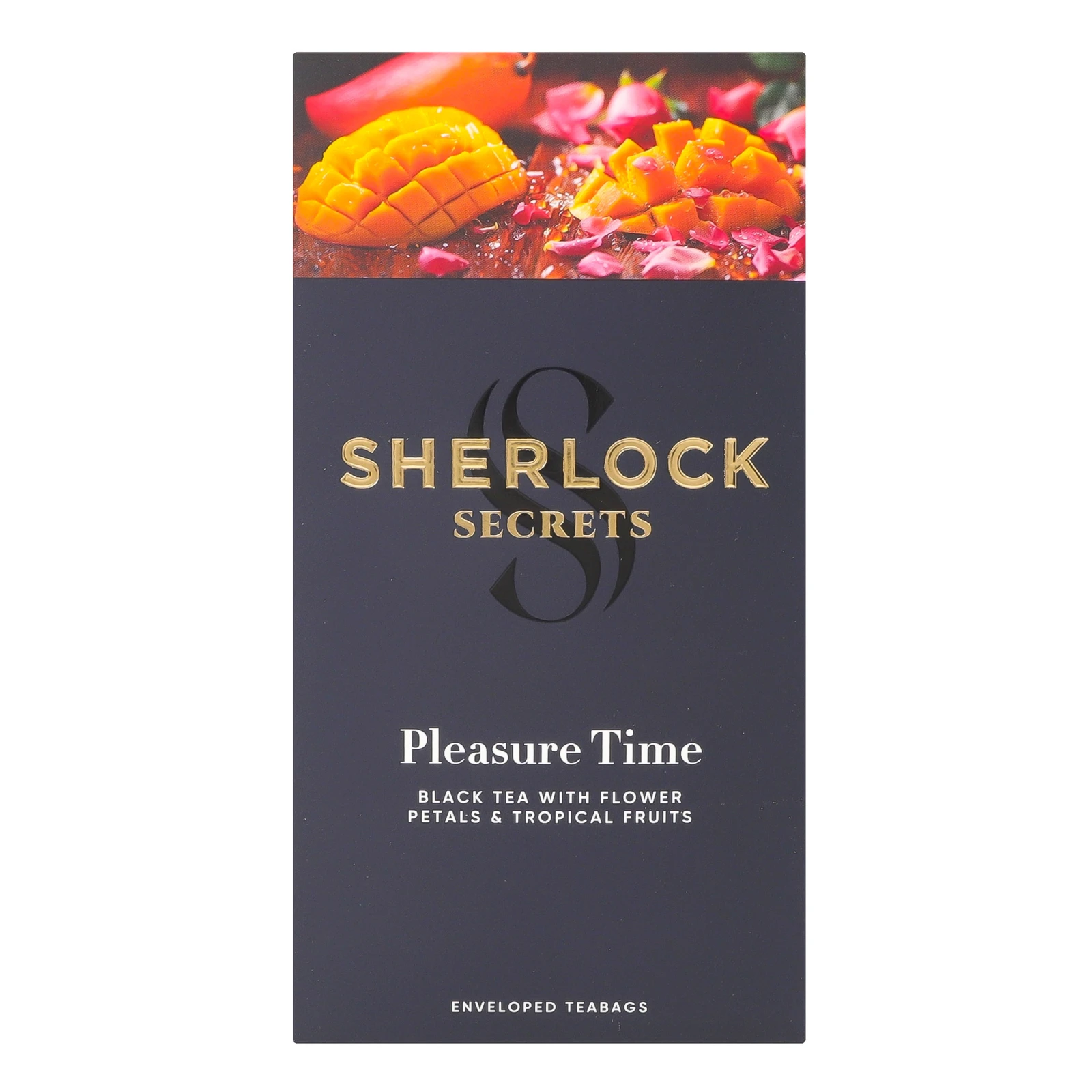 Чай Sherlock Secrets Pleasure time бленд чорного дрібного з пелюстками квітів троянди та апельсину 22х1.8г Фото №:1