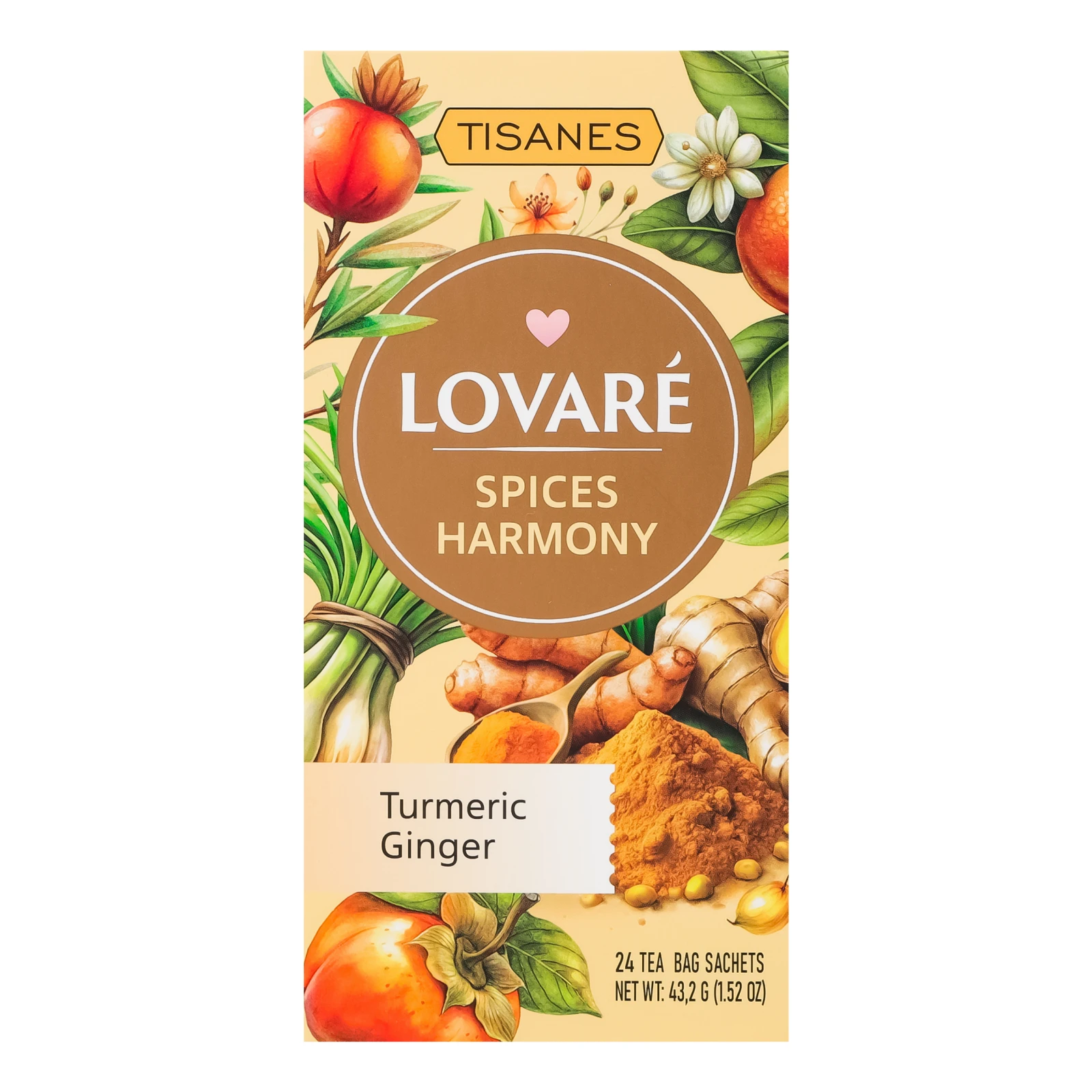 Чай Lovare Spices harmony бленд трав'яного зі спеціями, плодами та ароматом хурми і мандарина 24х1.8г Фото №:1