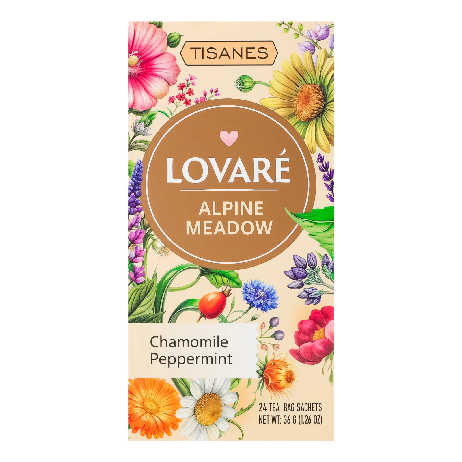Чай Lovare Альпійський луг бленд трав'яного з плодами та квітами 24х1.5г Фото №:1