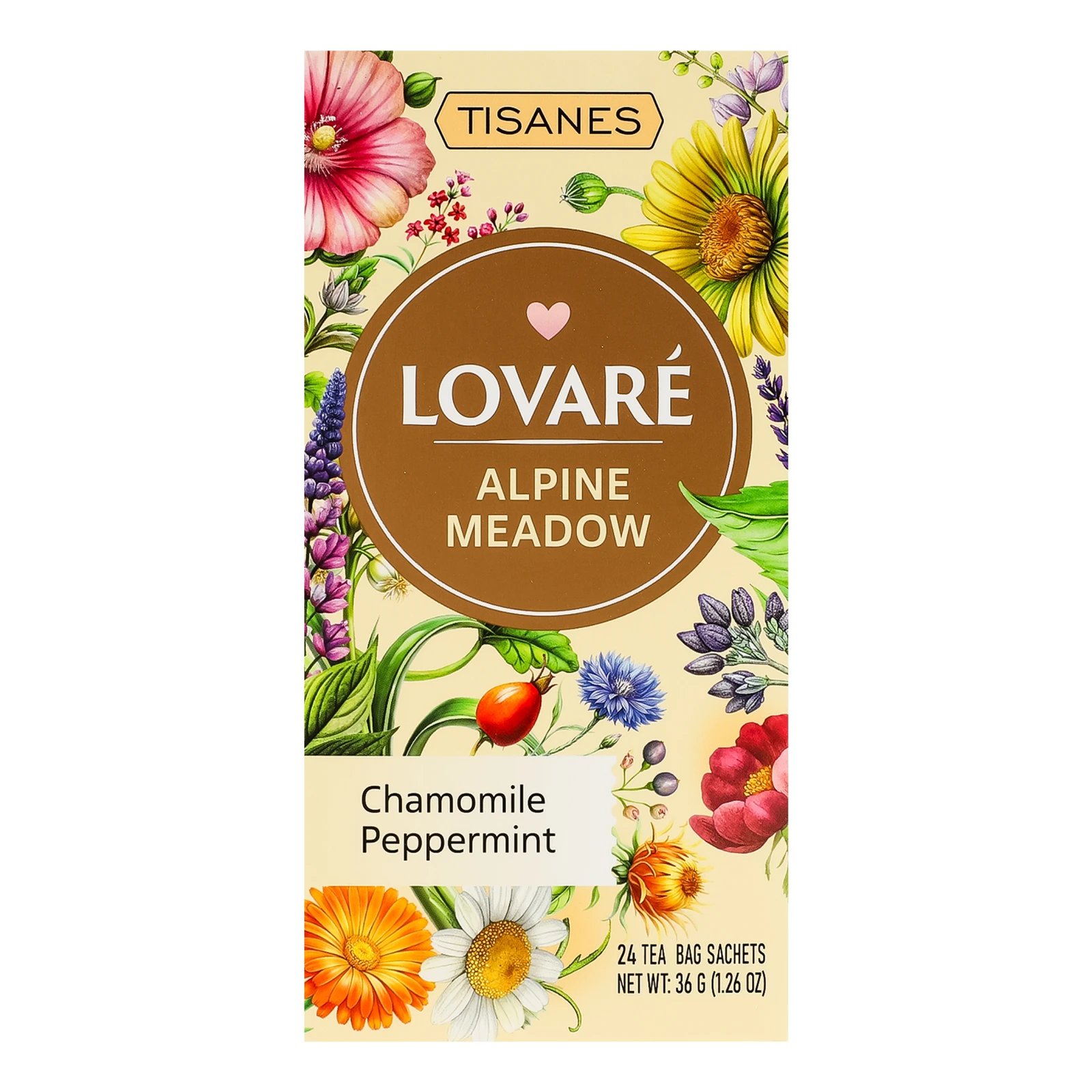 Чай Lovare Альпійський луг бленд трав'яного з плодами та квітами 24х1.5г Фото №:1