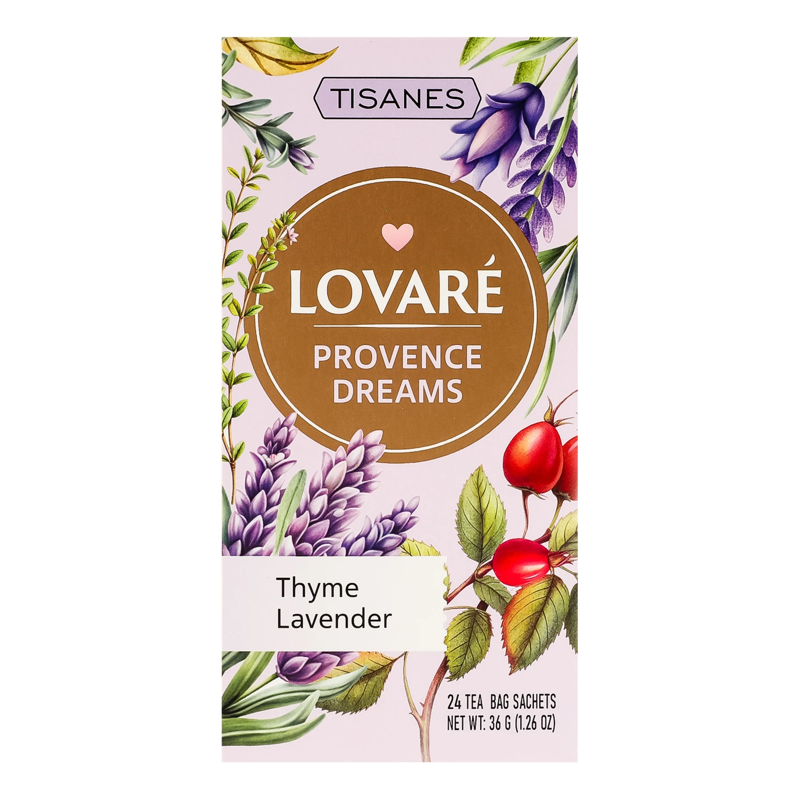 Чай Lovare Provence dreams бленд трав'яного та плодового з квітами 24х1.5г Фото №:1