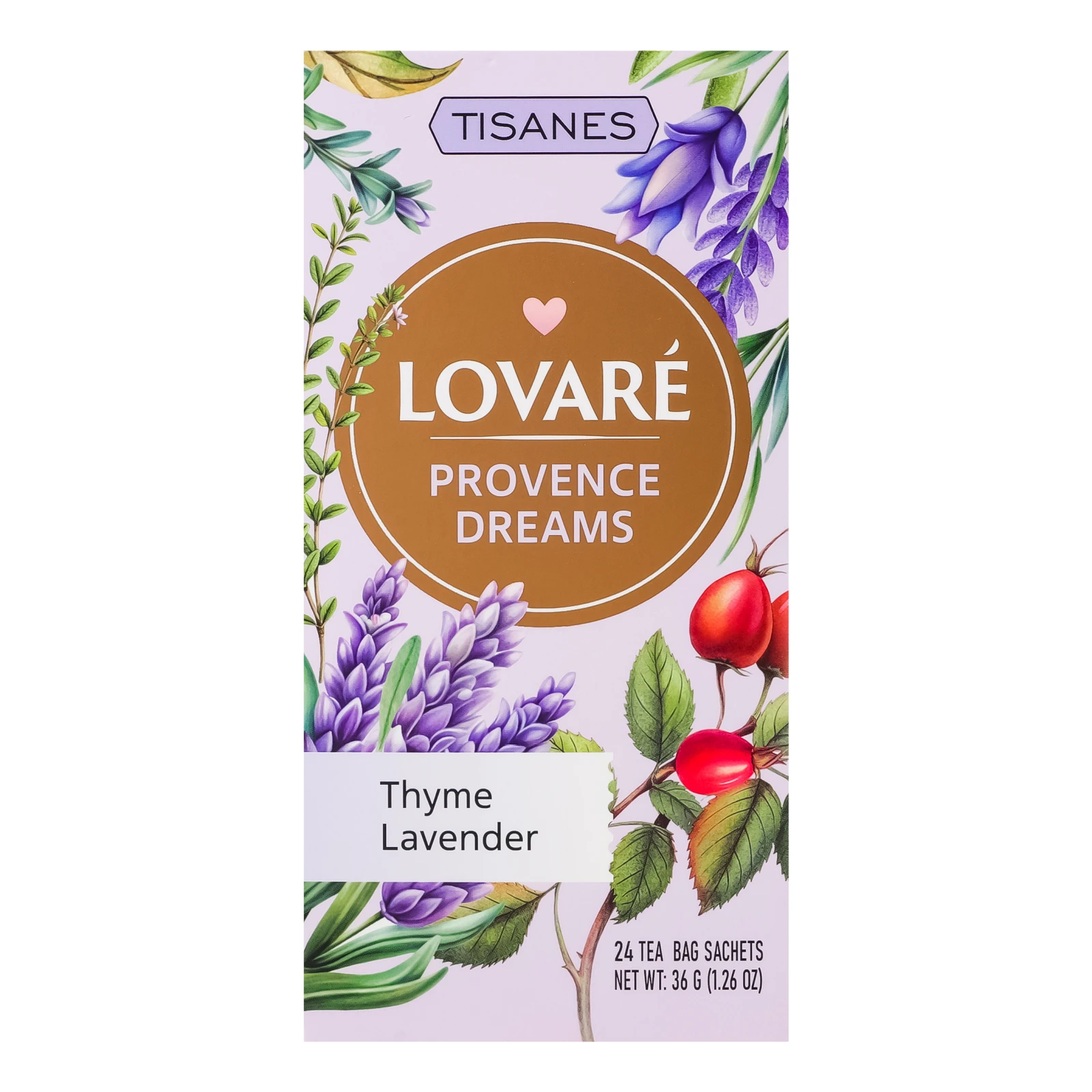 Чай Lovare 1,3г*24пак Provence dreams з плодами та квітами трав`яний Новинка Фото №:1