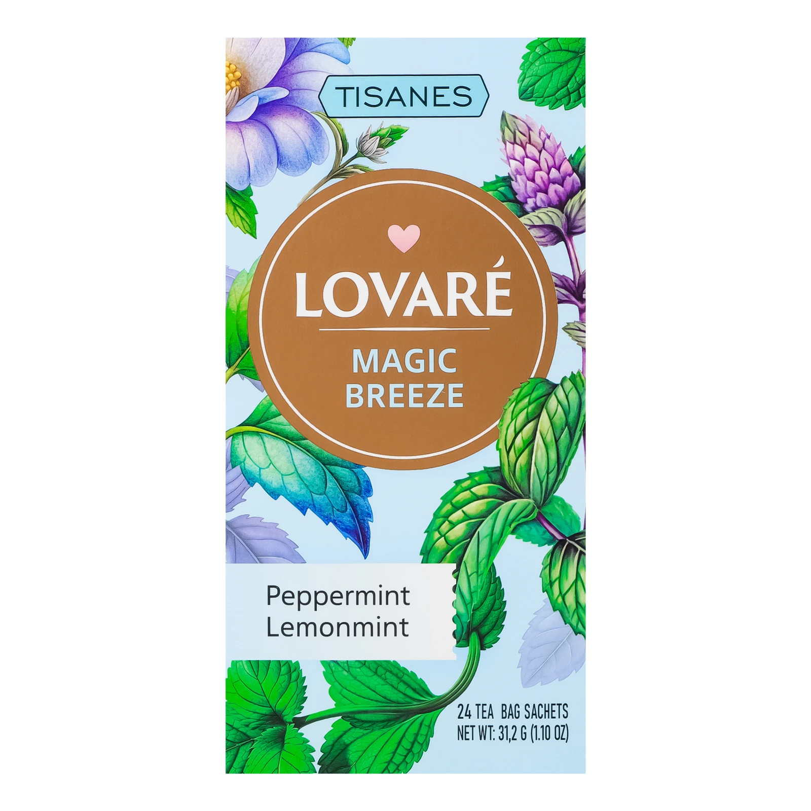 Чай Lovare 1,3г*24пак Magic breeze з листя м`яти трав`яний Новинка Фото №:1