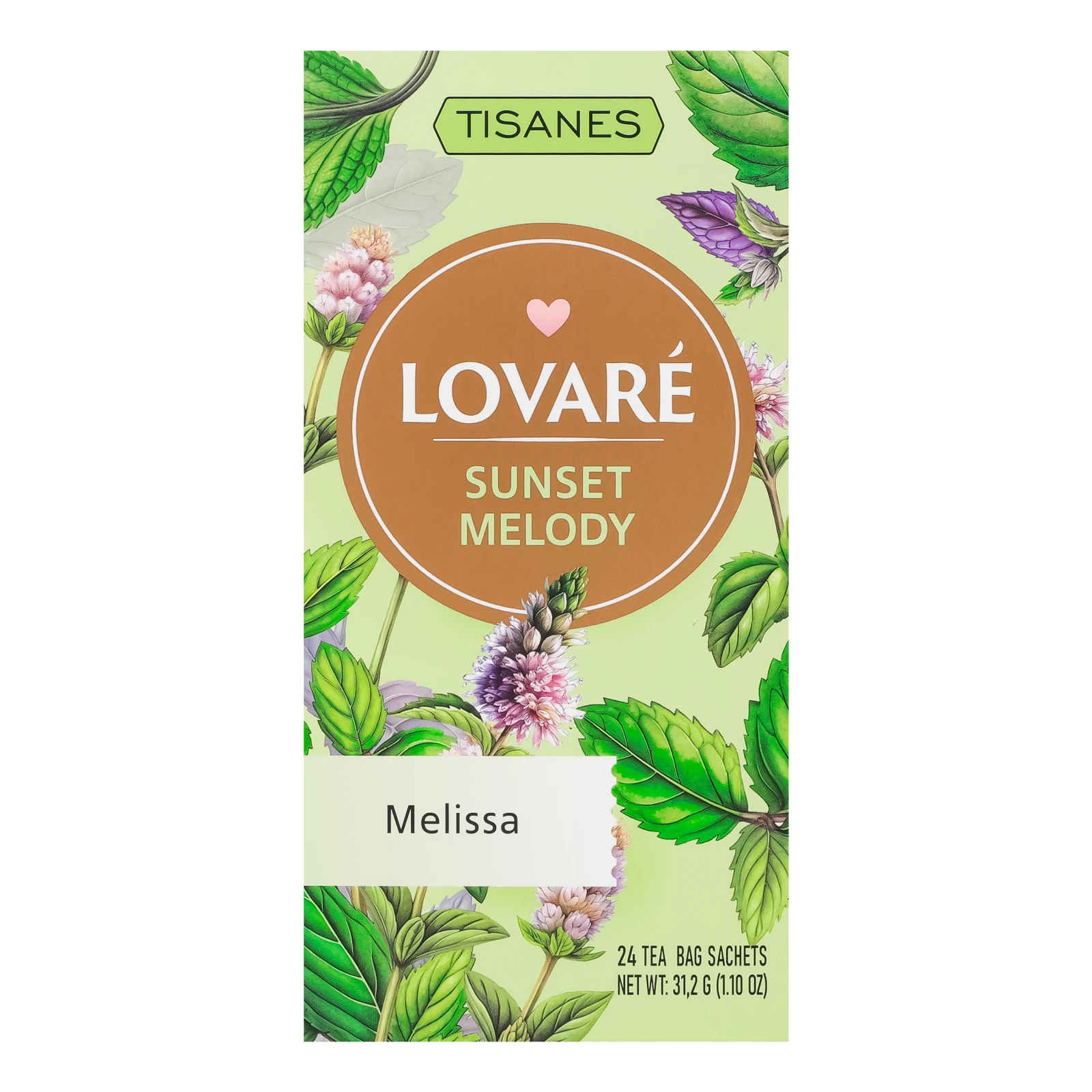 Чай Lovare 1,3г*24пак Sunset melody з листя меліси трав`яний Новинка Фото №:1