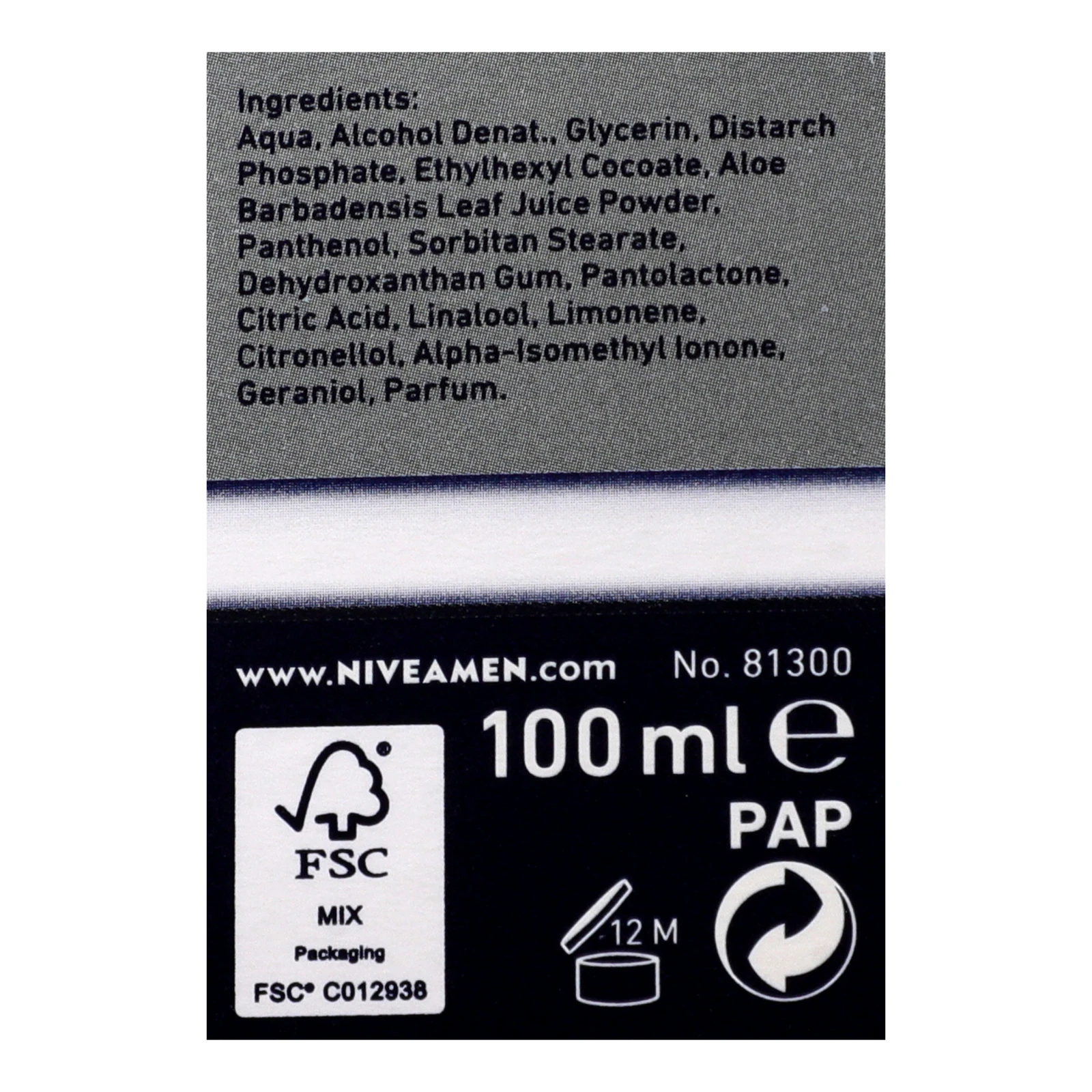 Бальзам після гоління Nivea Men Захист та догляд зволожуючий 100мл Фото №:3