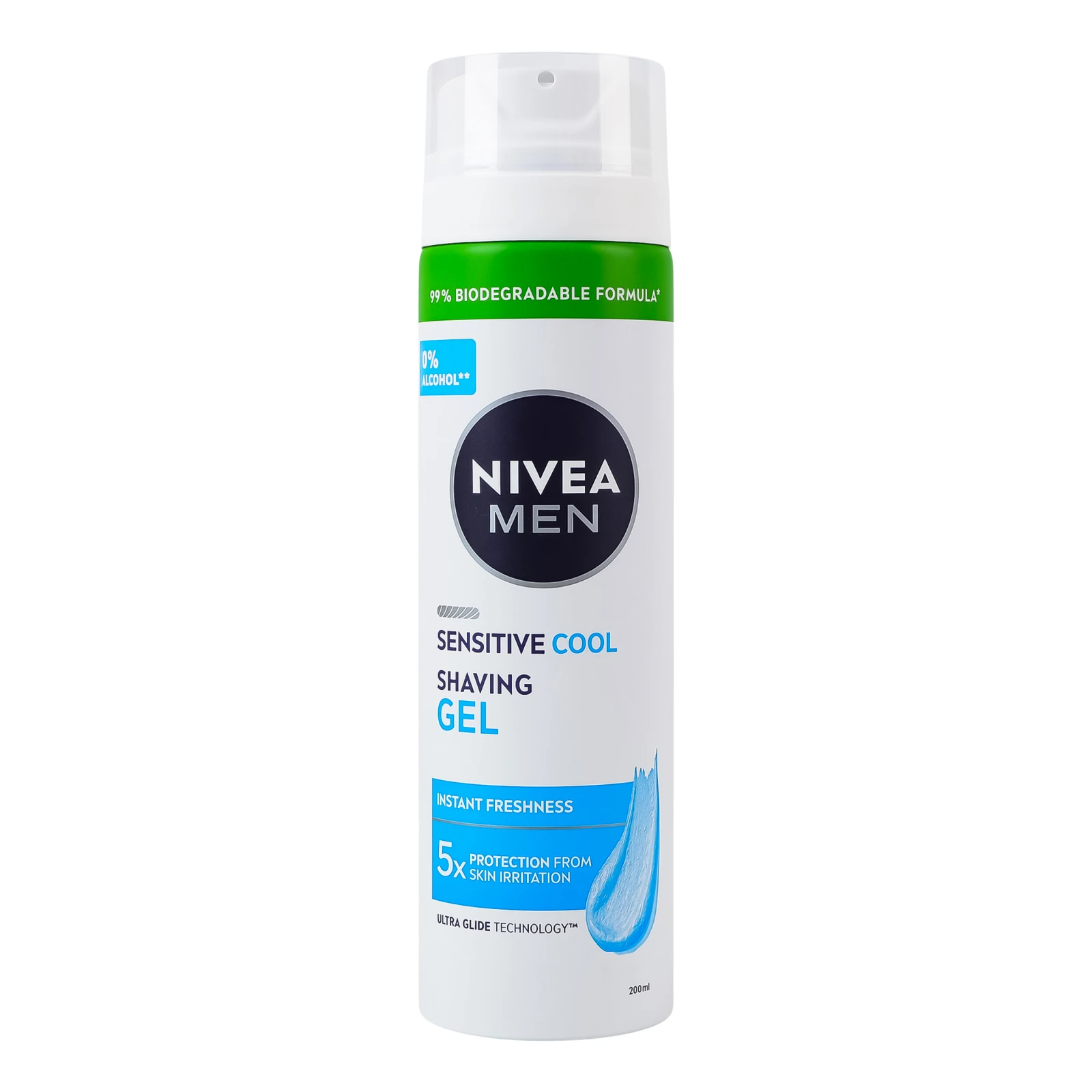 Гель для гоління Nivea Men Instant protection Sensitive Cool охолоджуючий для чутливої шкіри 200мл Фото №:1