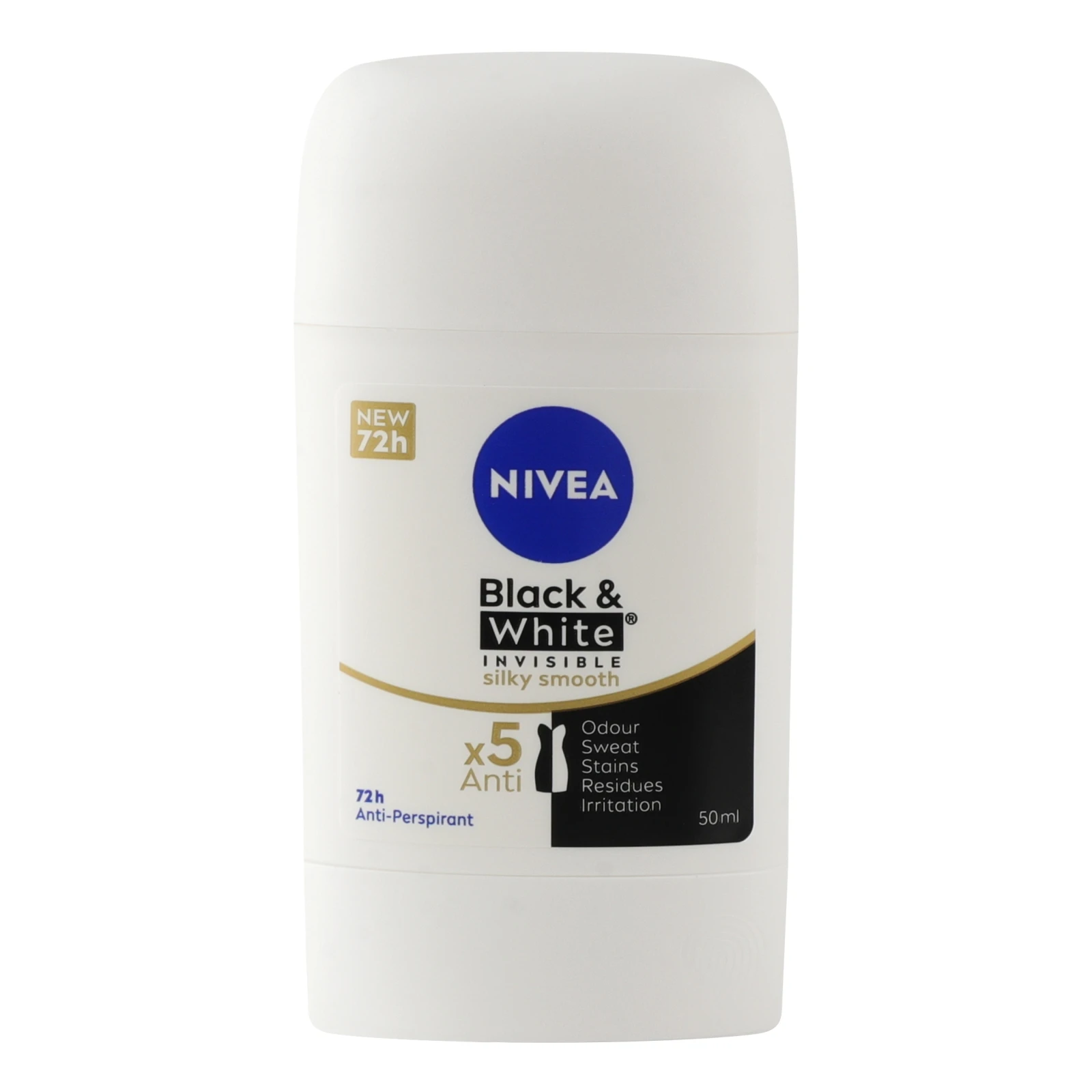 Антиперспірант Nivea Чорне та біле Невидимий Гладкий шовк стік 50мл Фото №:1