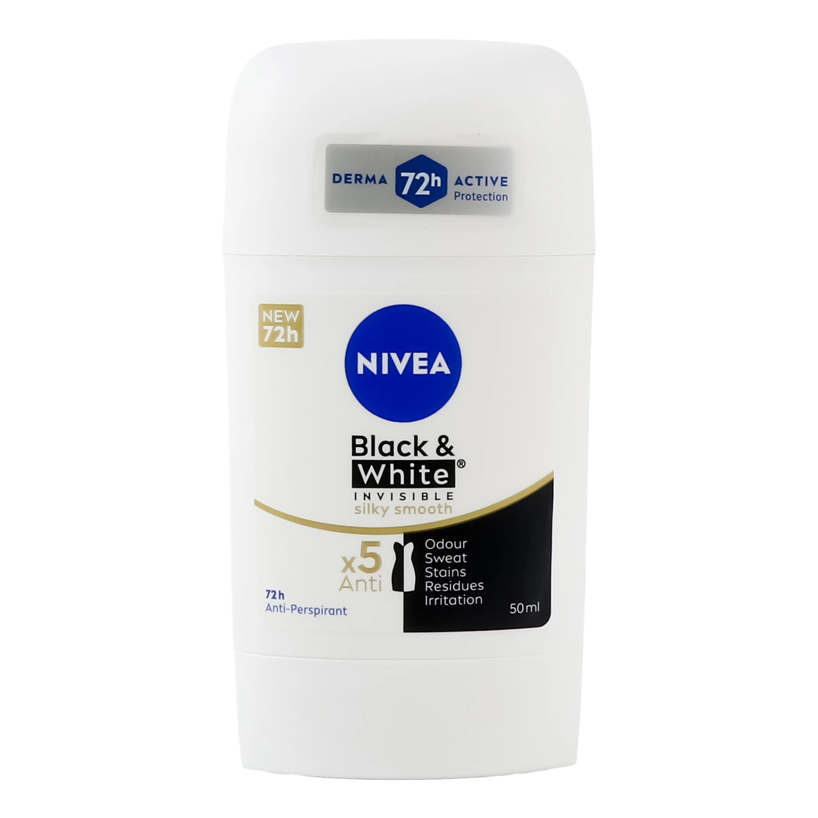 Антиперспірант Nivea Чорне та біле невидимий Гладкий шовк 50мл Фото навігації №:1