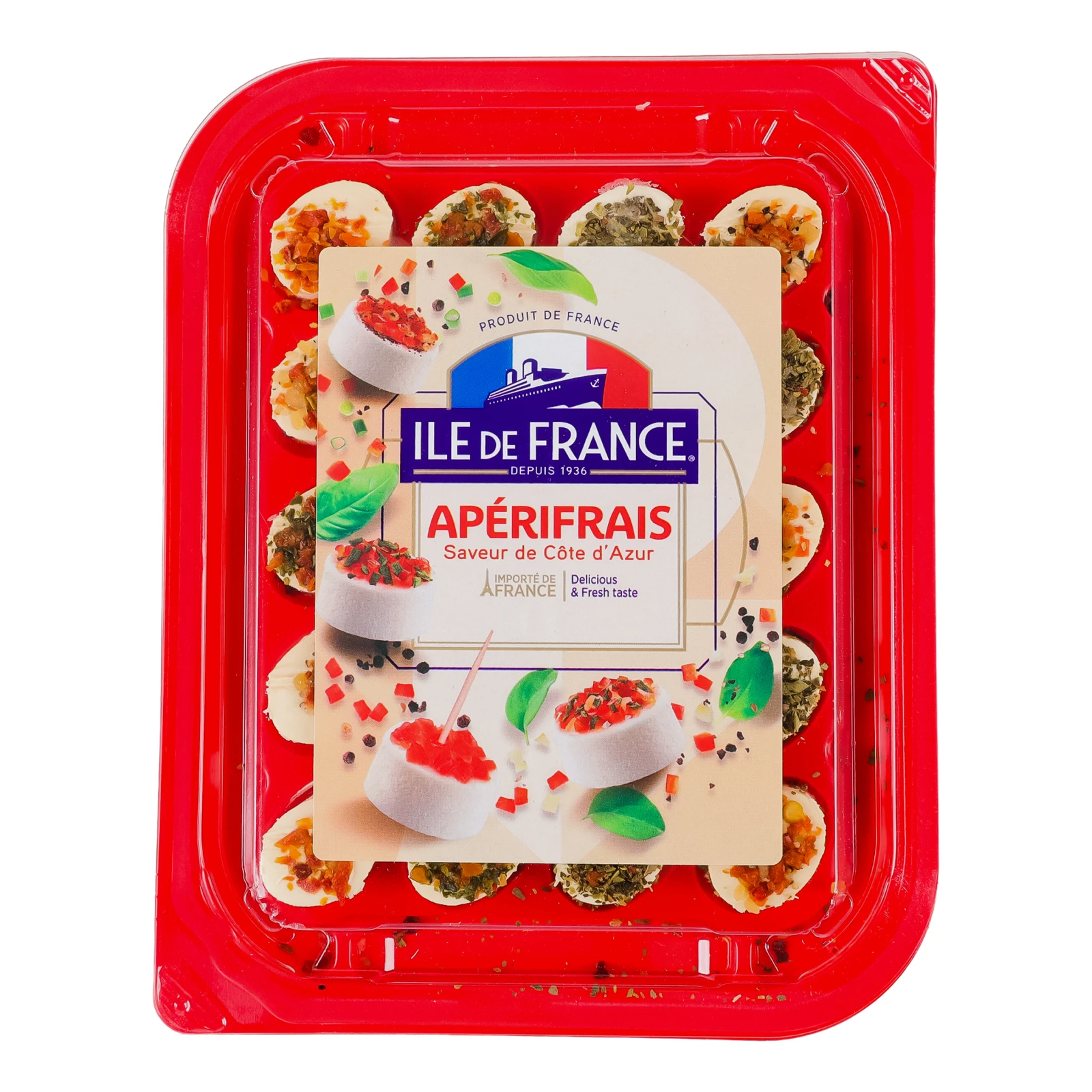 Сир Ile De France Аперіфре Смаки Лазурового берега свіжий посипаний спеціями та приправами 100г Фото №:1