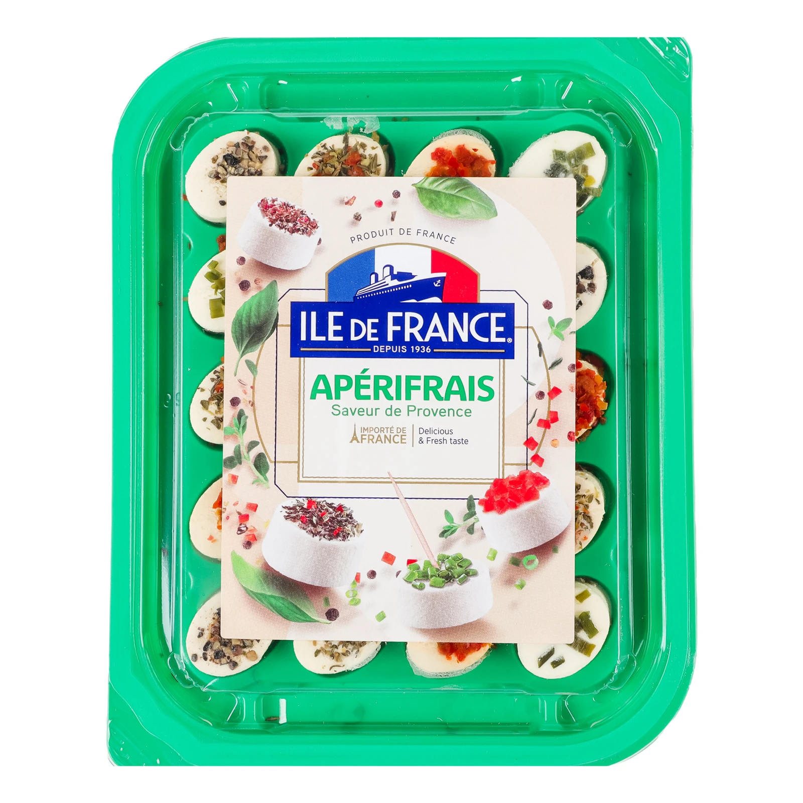 Сир Ile De France Аперіфре Смаки Провансу свіжий посипаний спеціями та приправами 100г Фото №:1