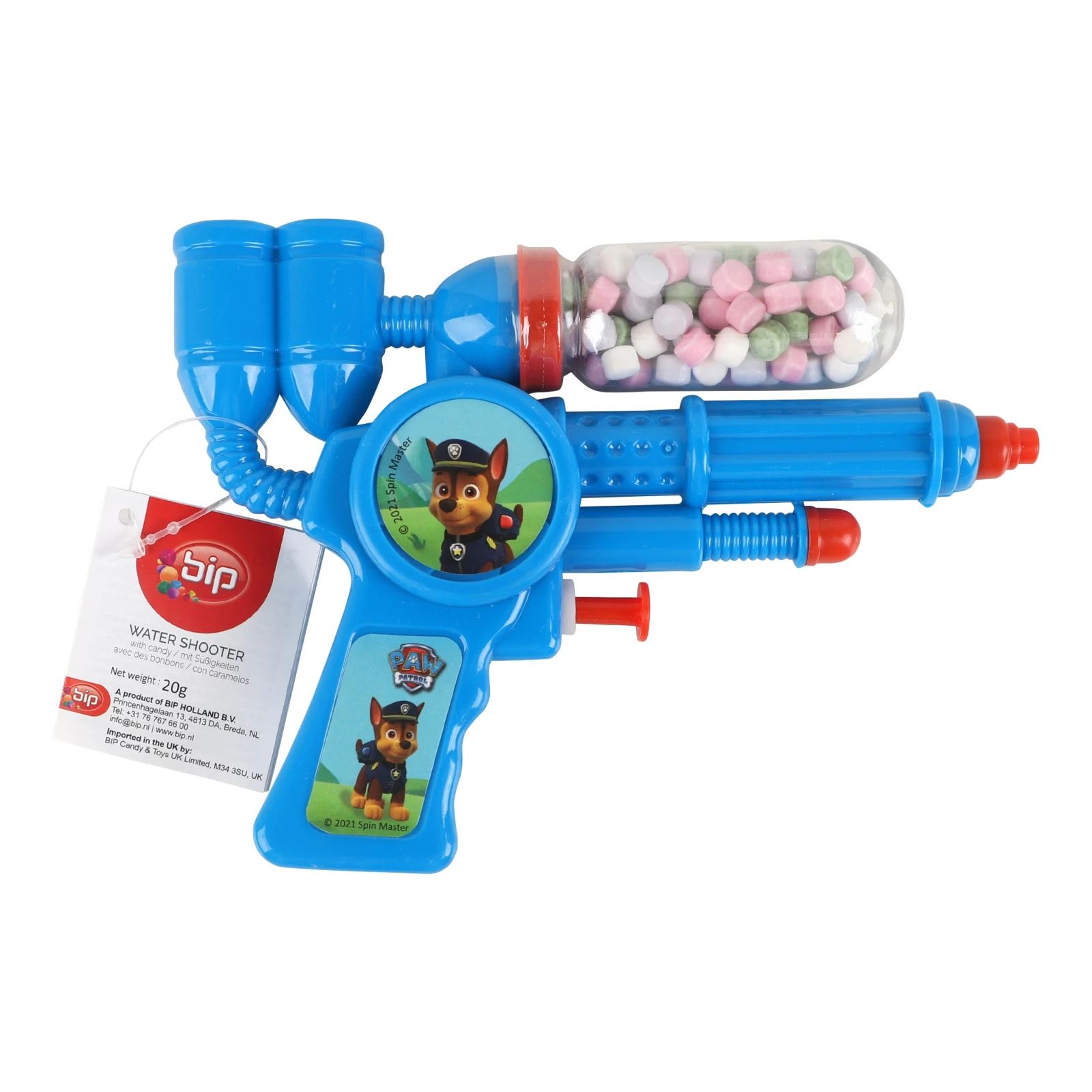 Водяний пістолет Bip з цукерками 20г Paw patrol MIX Новинка Фото №:1