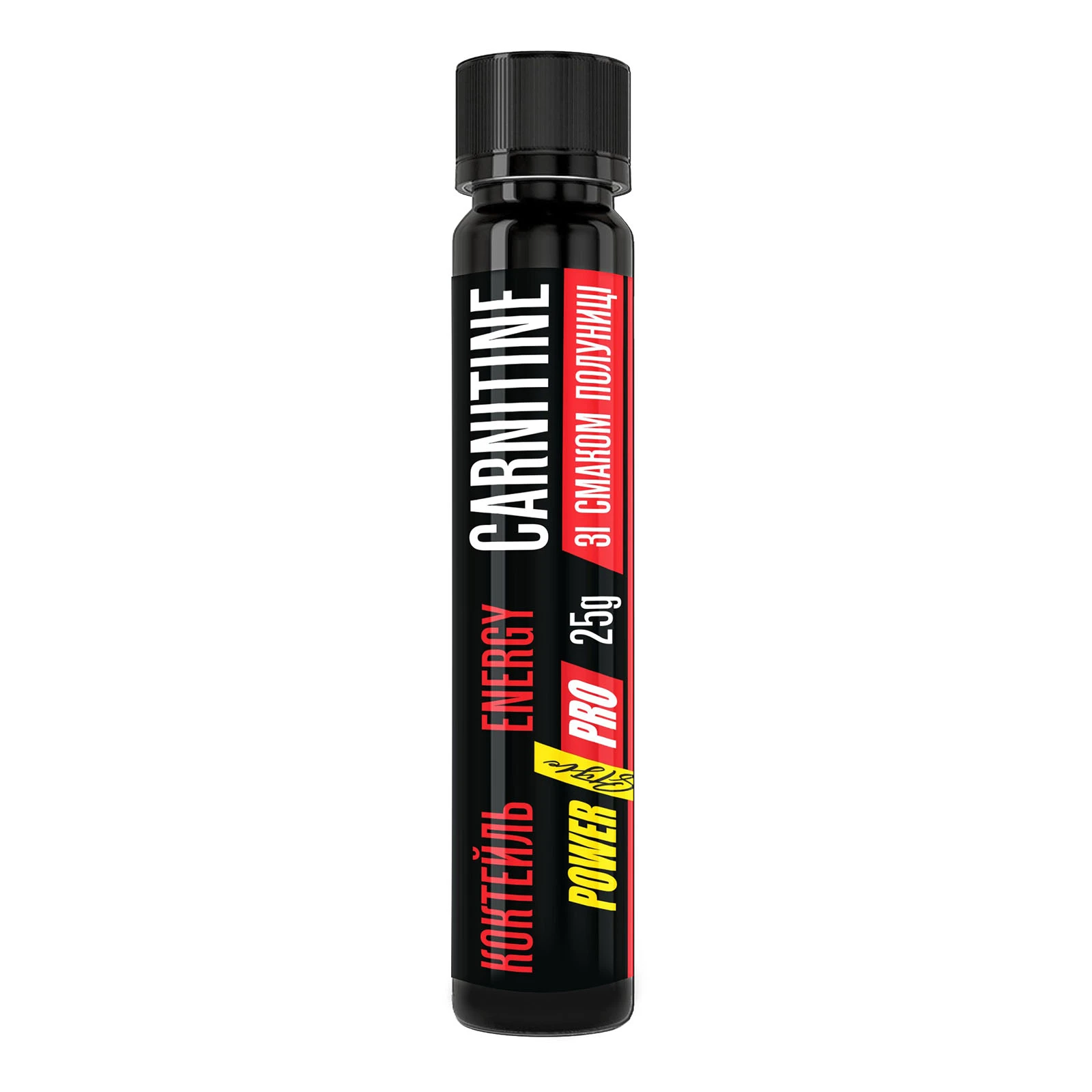 Коктейль Power Pro 25г Energy Carnitine зі смаком полуниці Новинка Фото №:1