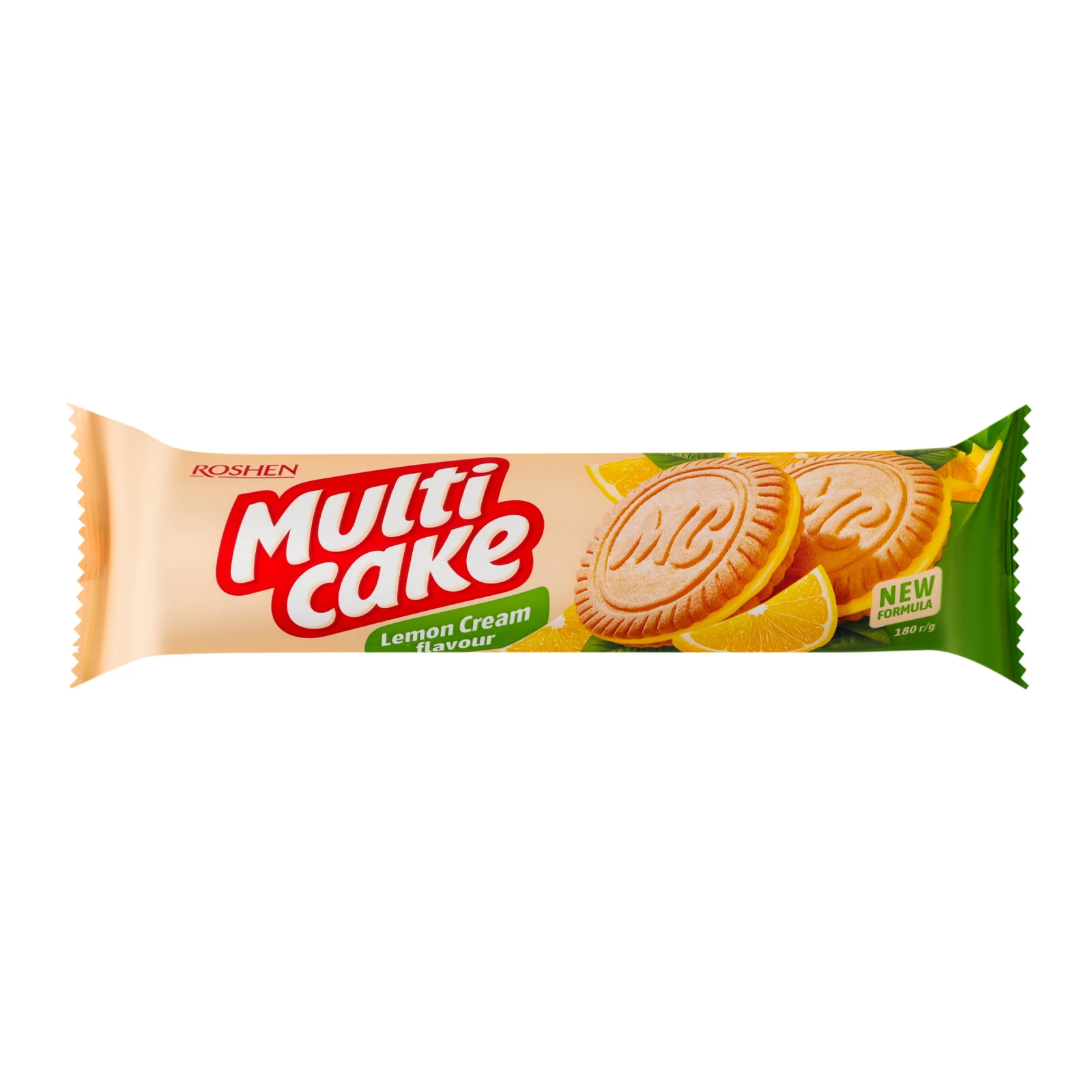 Печиво Roshen Multicake цукрове з начинкою зі смаком Лимон-крем 180г Фото навігації №:1