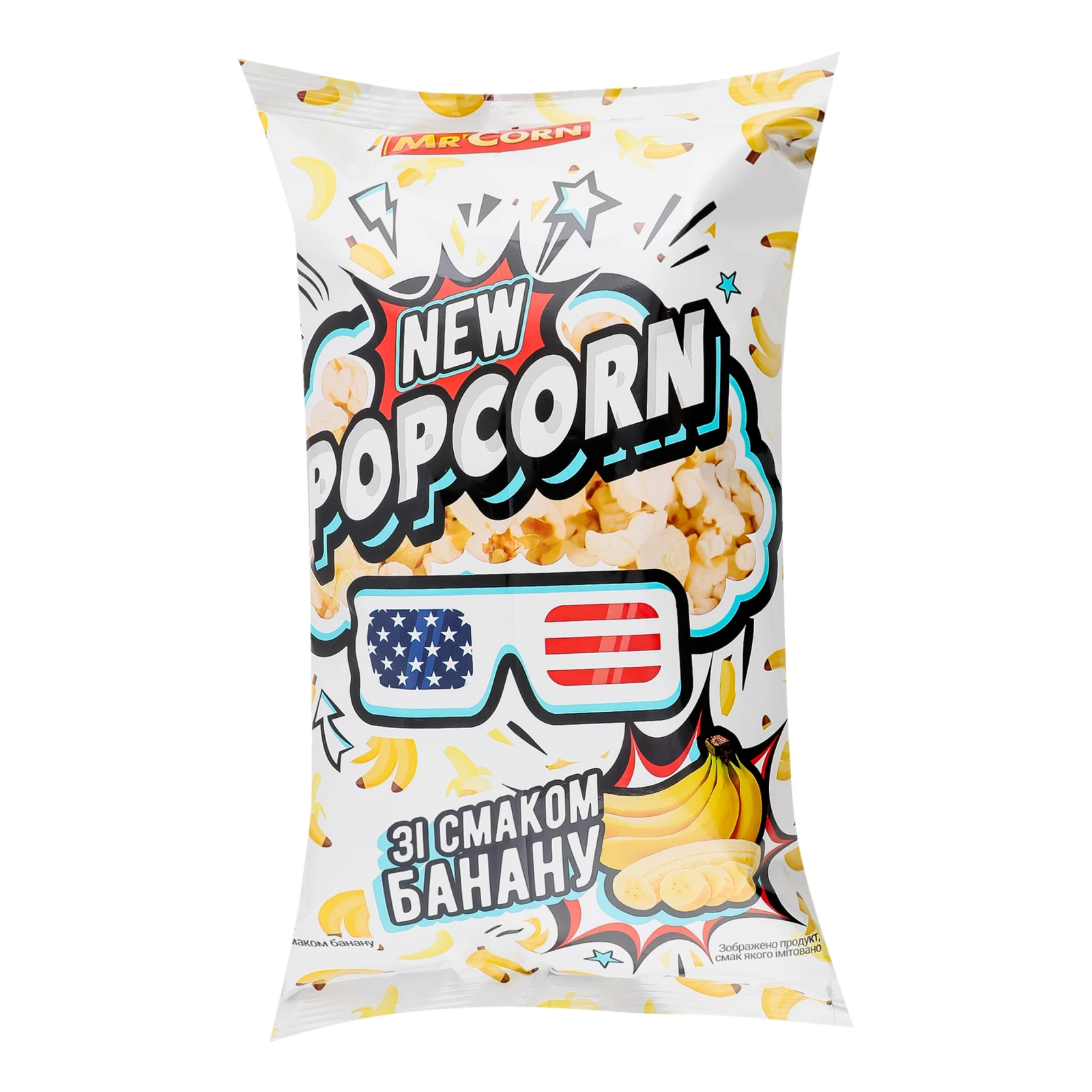 Попкорн Mr`Corn 90г зі смаком банану Фото №:1
