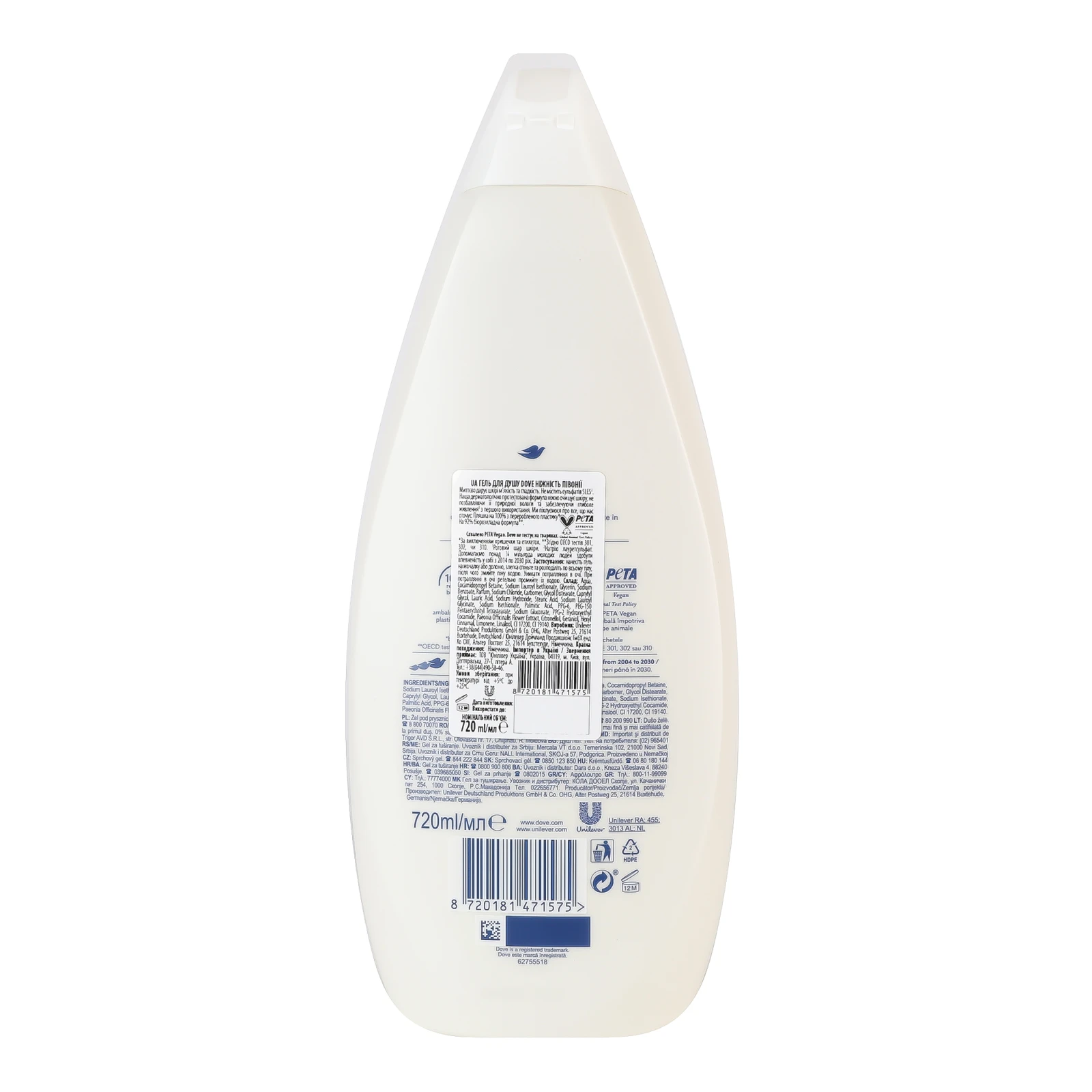 Гель для душу Dove Petal soft 720мл Фото №:2