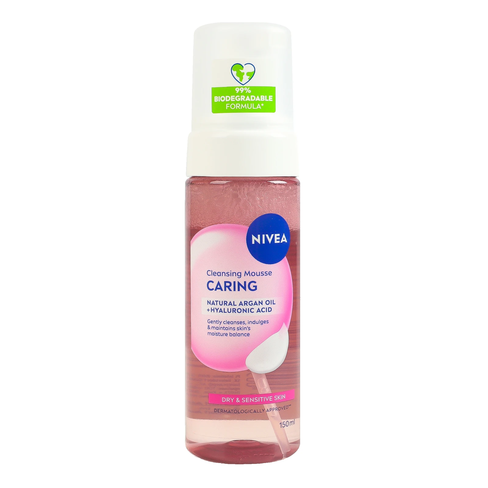 Мус для вмивання Nivea Caring ніжний для сухої та чутливої шкіри 150мл