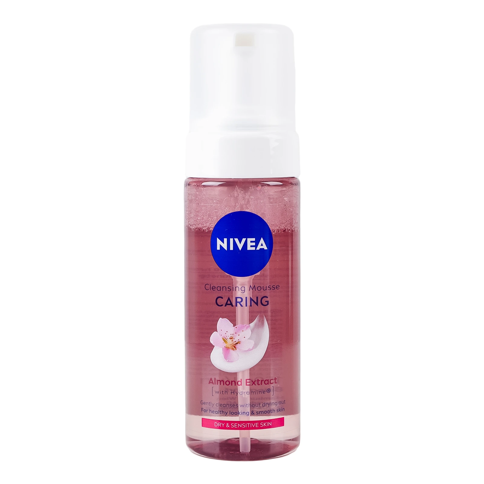 Мус для вмивання Nivea Caring Almond extract для сухої та чутливої шкіри 150мл Фото №:1