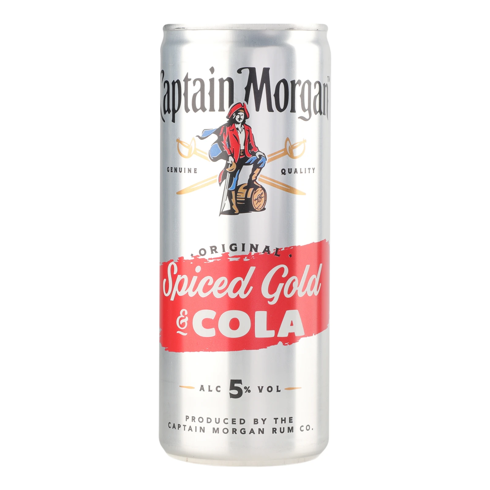 Напій слабоалкогольний Captain Morgan Original Spiced Gold&Cola з ромом і колою газований 5% 0.25л Фото №:1