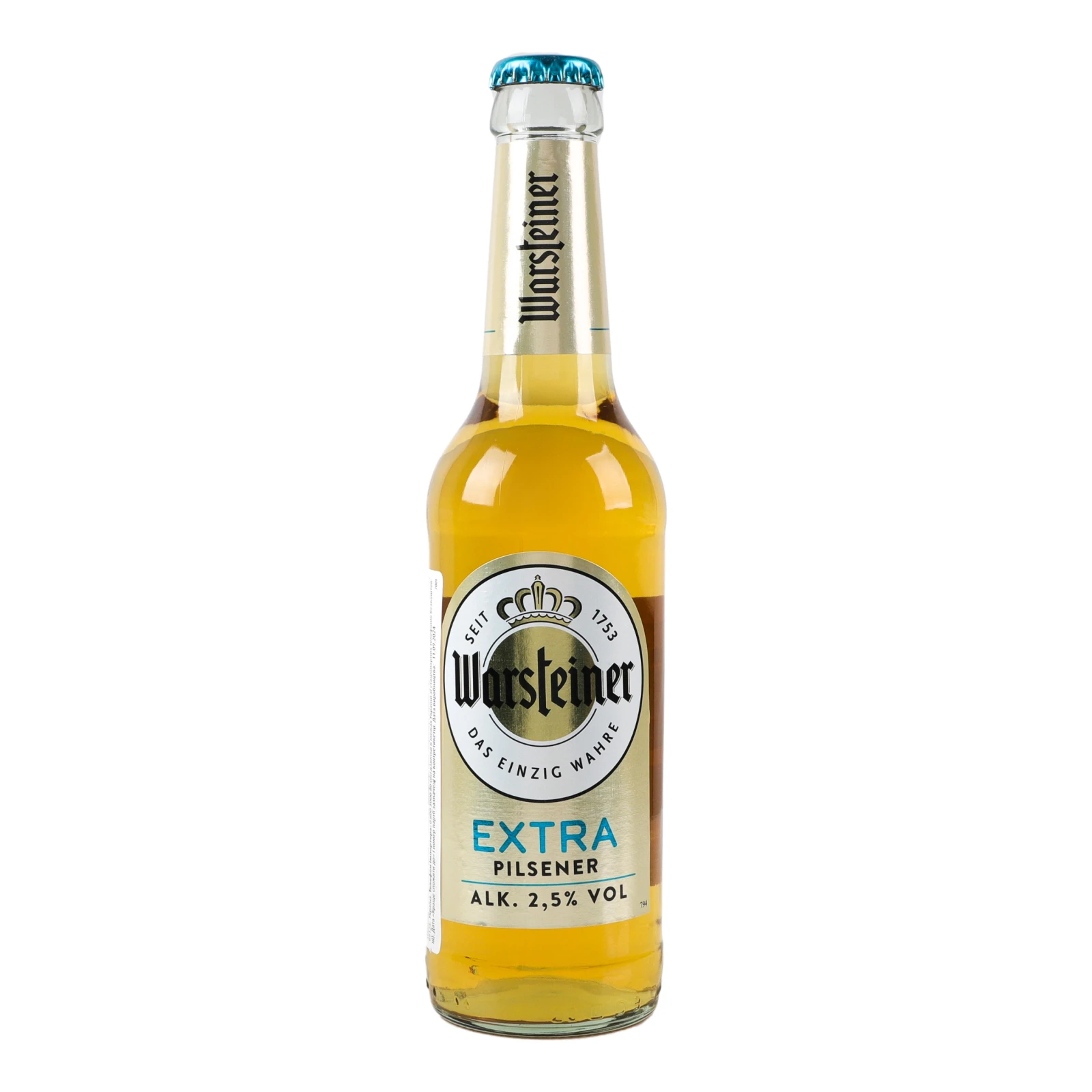 Пиво Warsteiner Extra світле пастеризоване 2.5% 0.33л