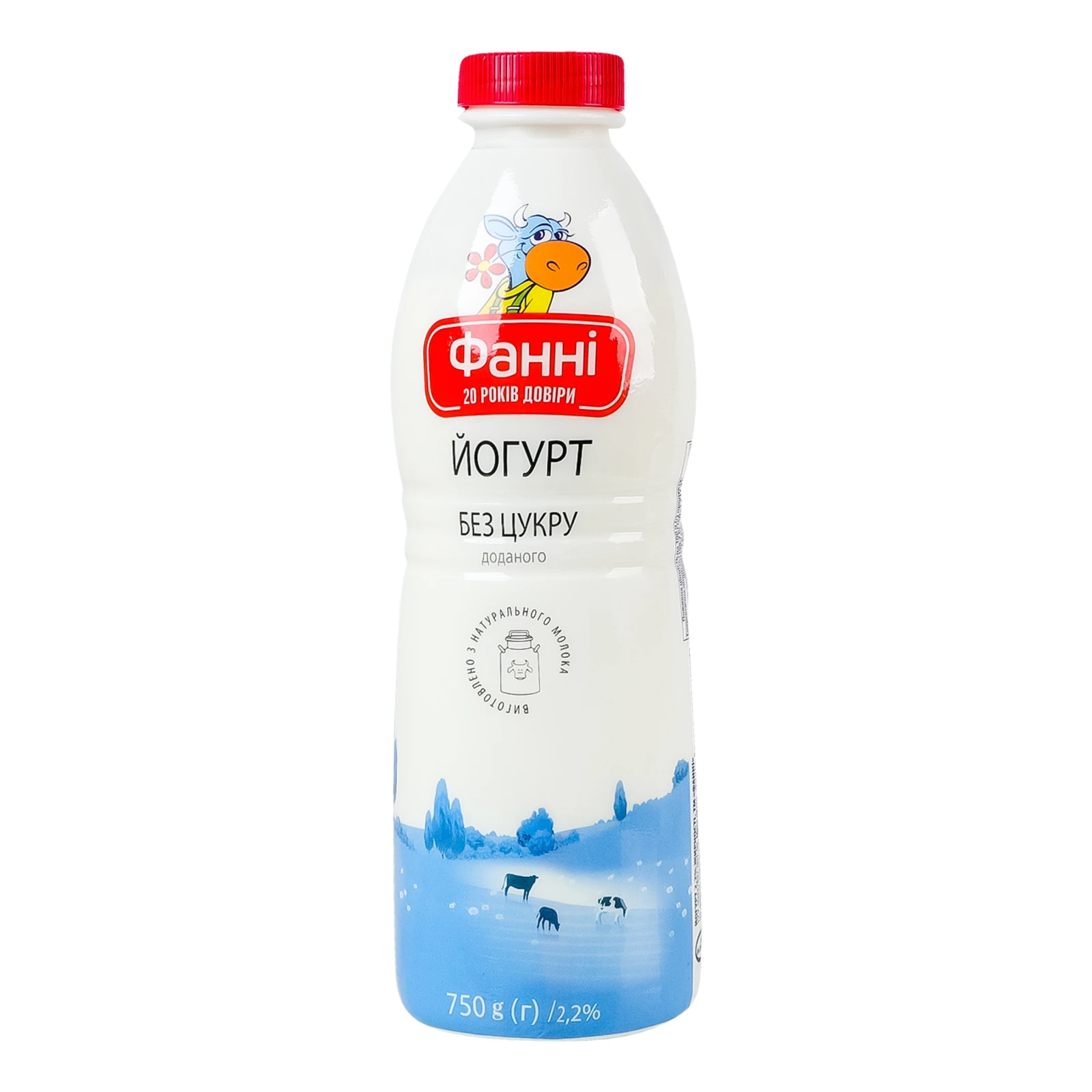 Йогурт Фанні без цукру 2.2% 750г Фото №:2
