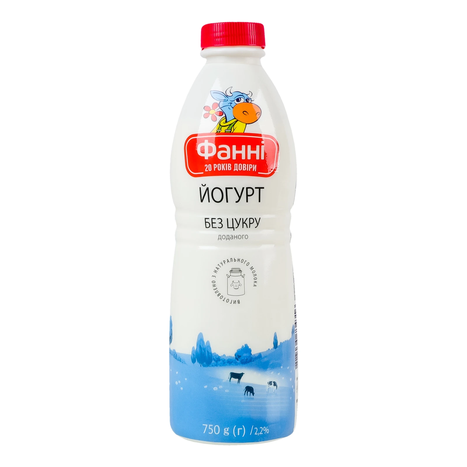 Йогурт Фанні без цукру 2.2% 750г Фото №:1