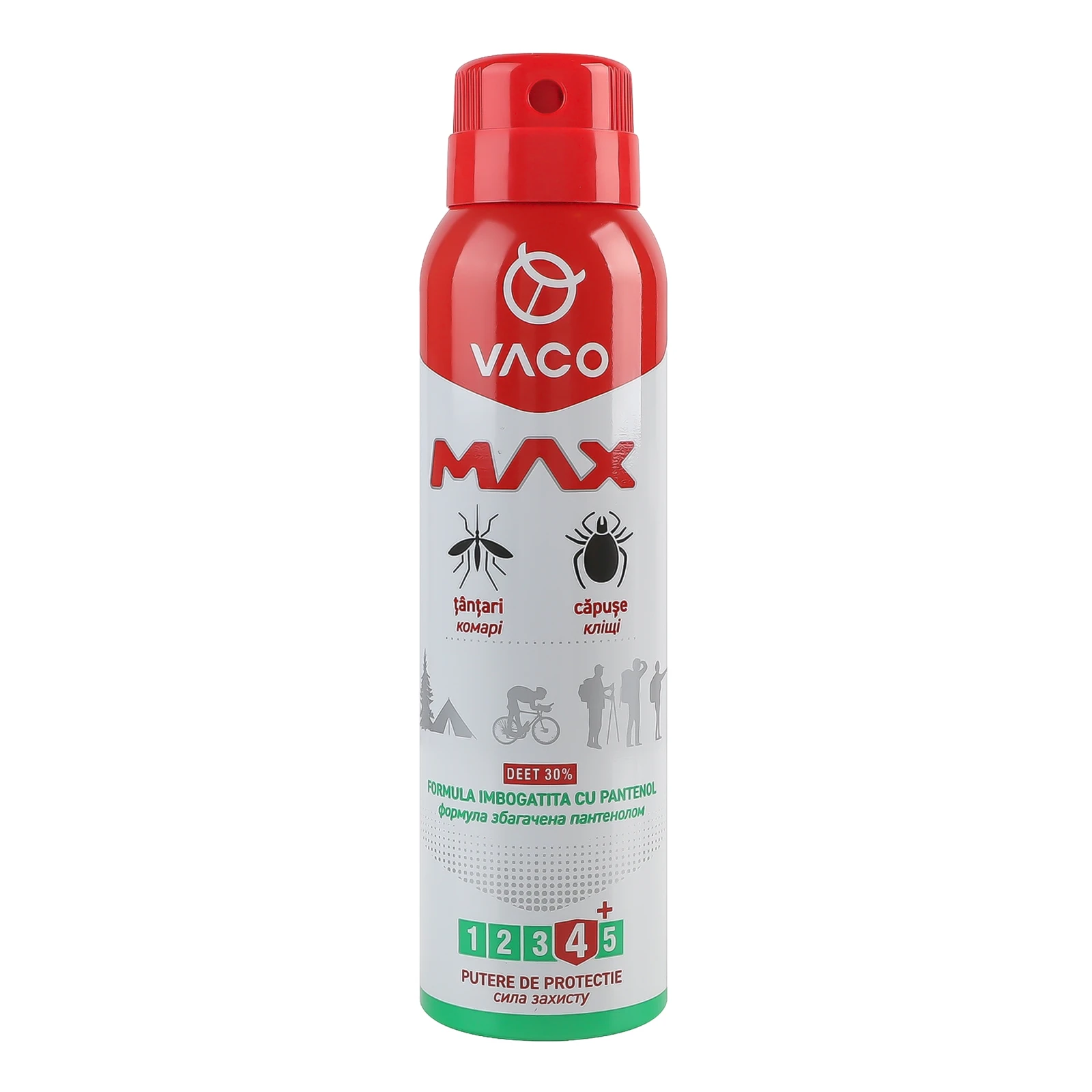 Спрей Vaco Max Deet 30% від комарів кліщів та мошок з пантенолом 100мл Фото №:1