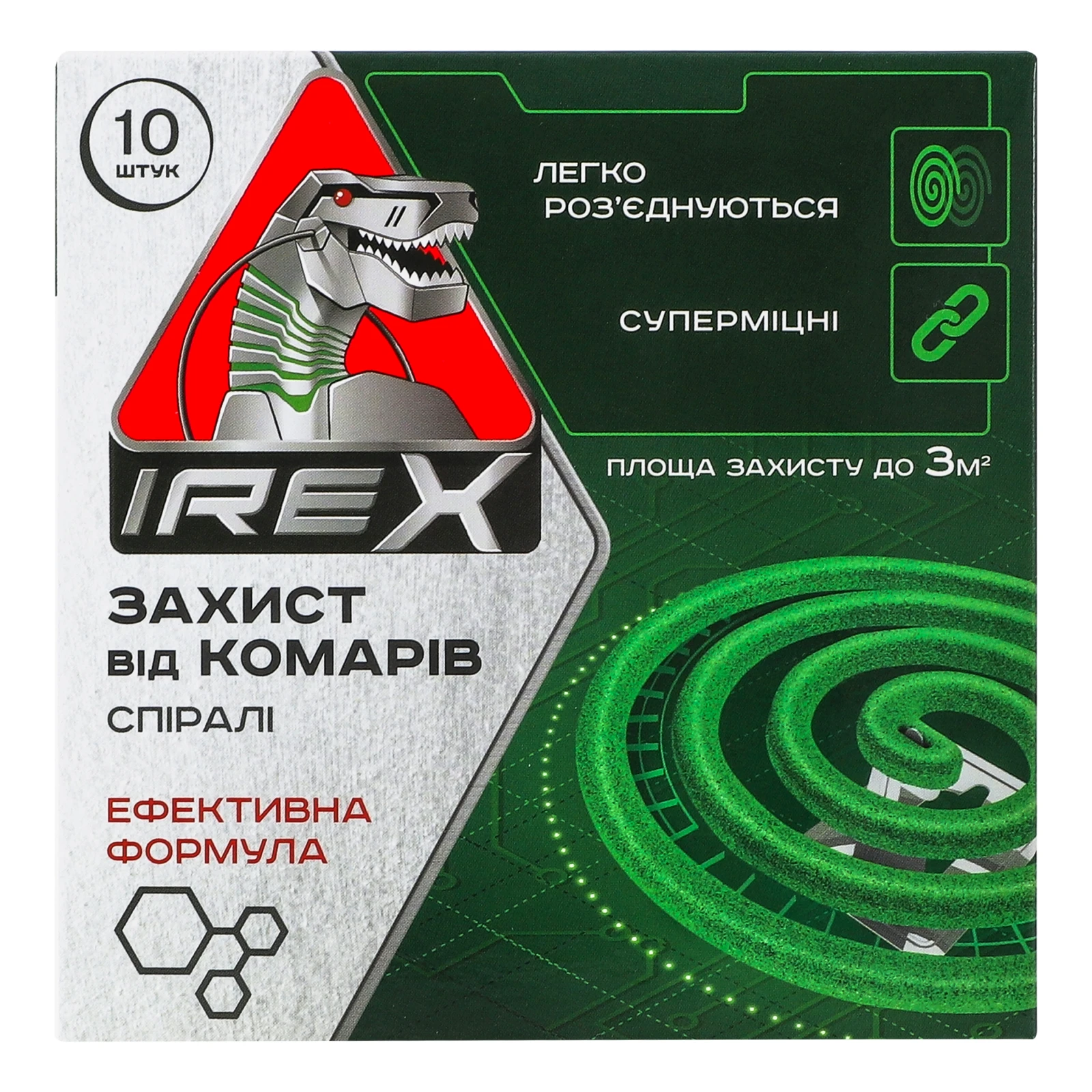 Засіб інсектицидний Irex захист від комарів у вигляді спіралі 10шт Фото №:1