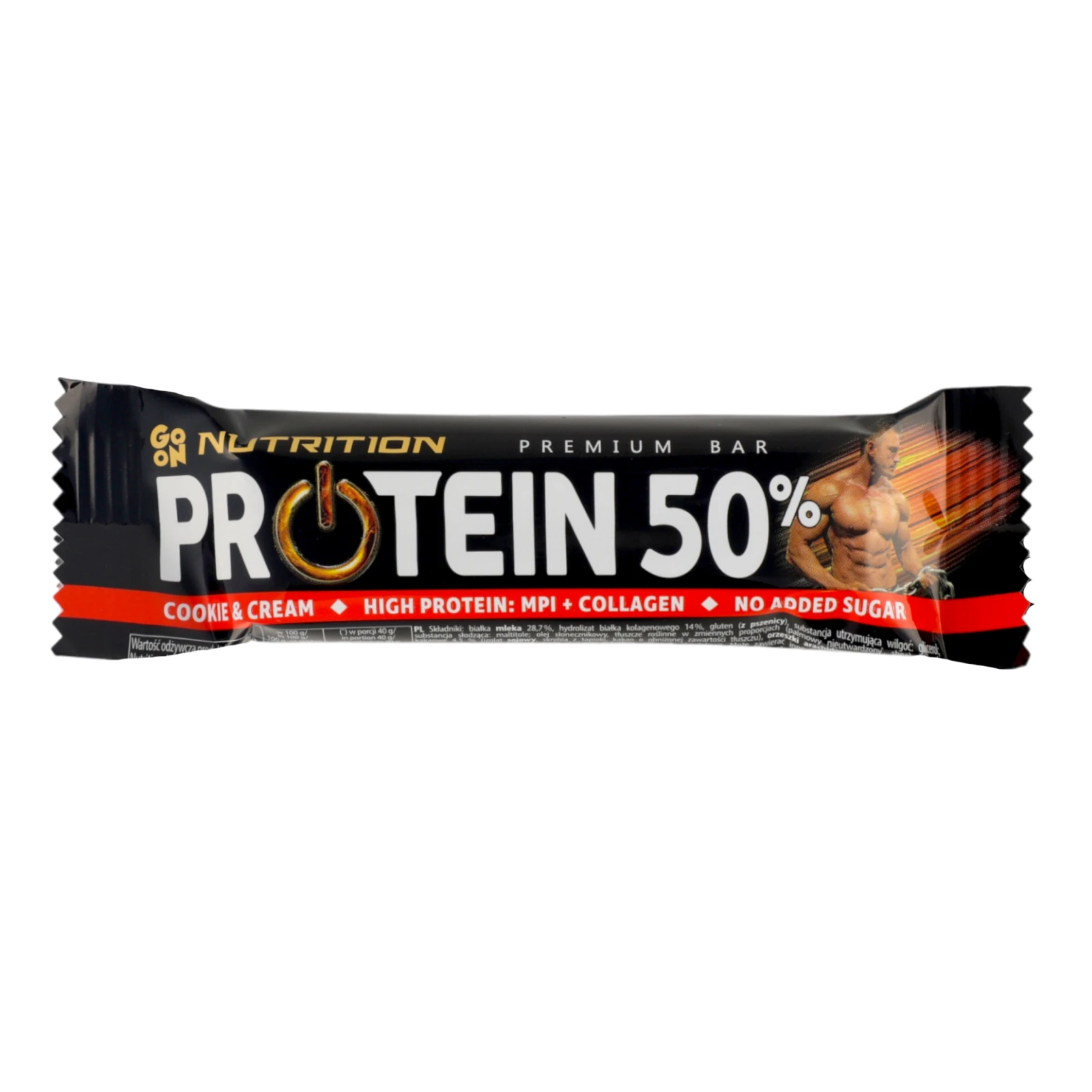 Батончик Go On Nutrition Protein 50% глазурований з тістечково-сметанковим смаком 40г Фото №:1