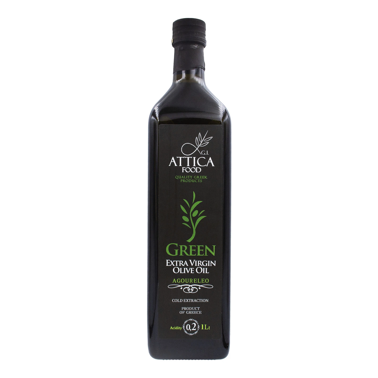 Олія G.I.Attica Food оливкова Extra Virgin Green Agoureleo 1л Фото №:1