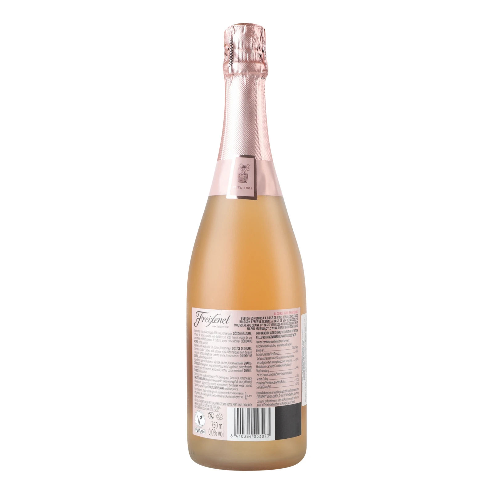Напій алкогольний Freixenet на основі безалкогольного вина рожевий ігристий 0% 0.75л фото 2