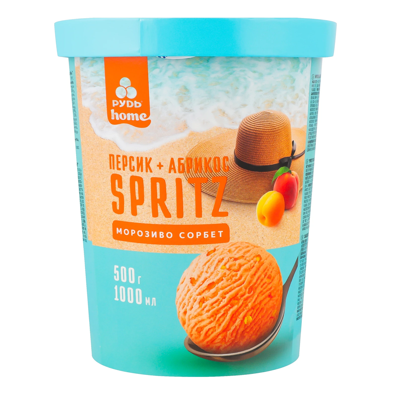 Морозиво Rud Spritz сорбет Персик-абрикос 500г