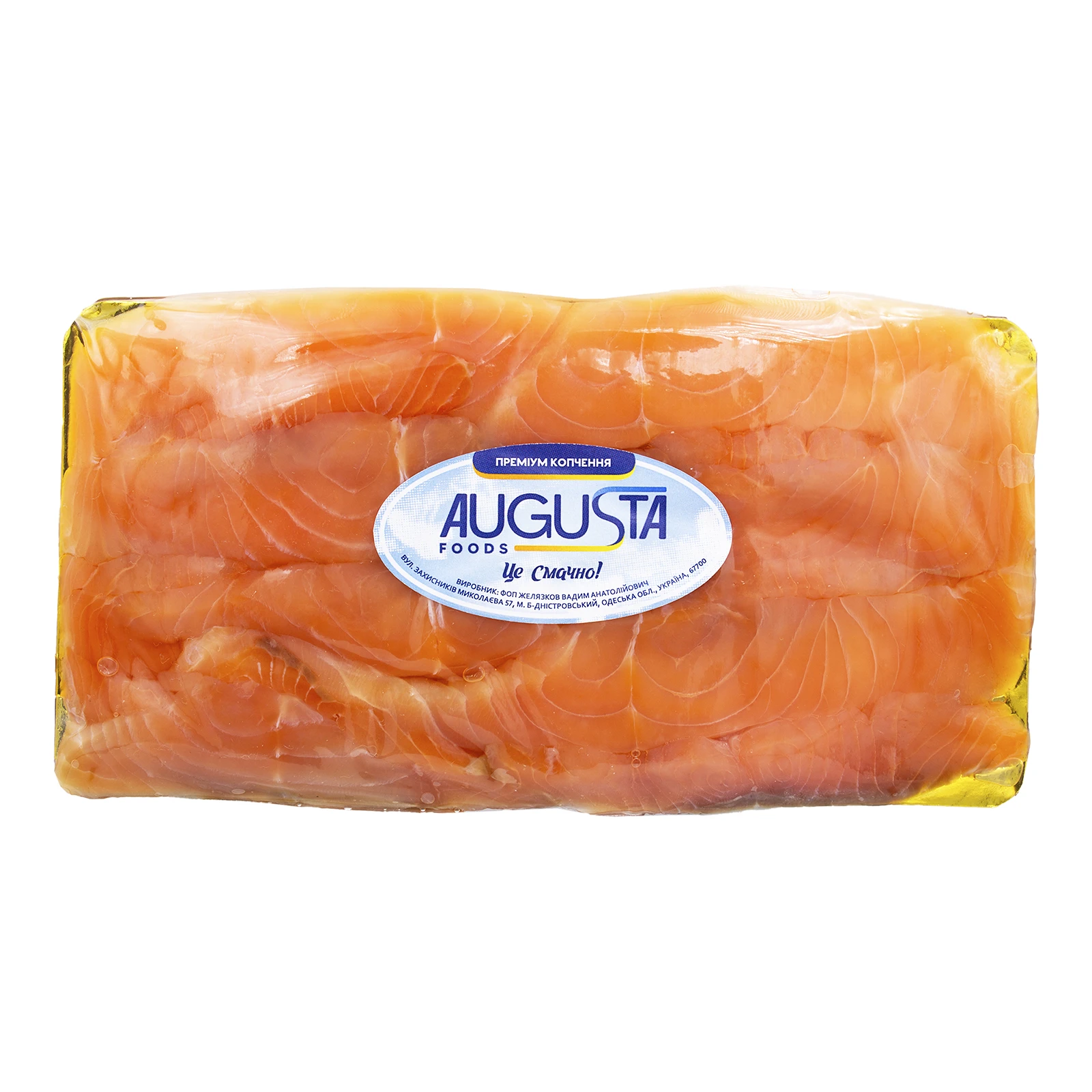 Сьомга Augusta Foods слабосолена холодне копчення нарізка Фото №:1