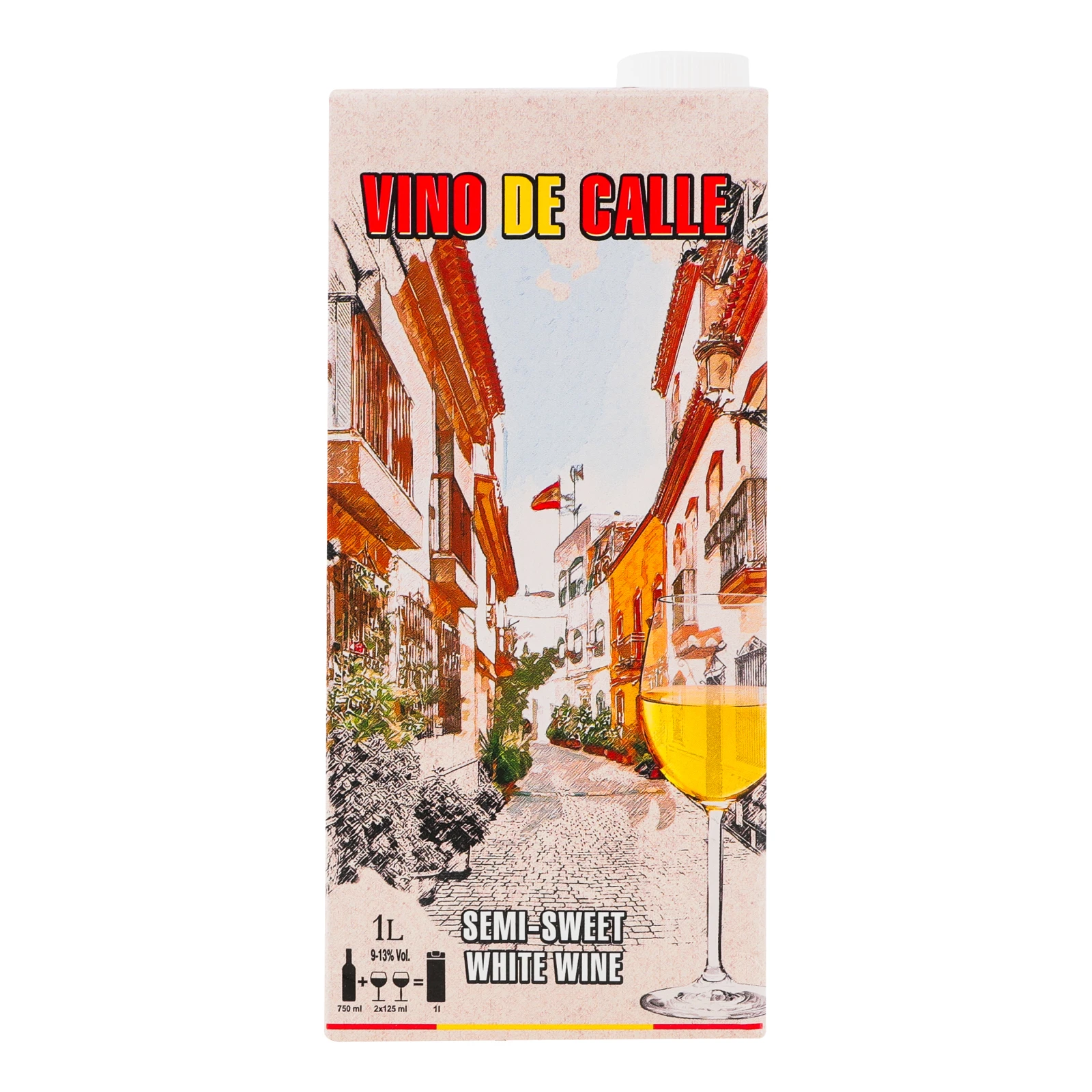 Вино Vino de Calle біле напівсолодке 9-13% 1л Фото №:1