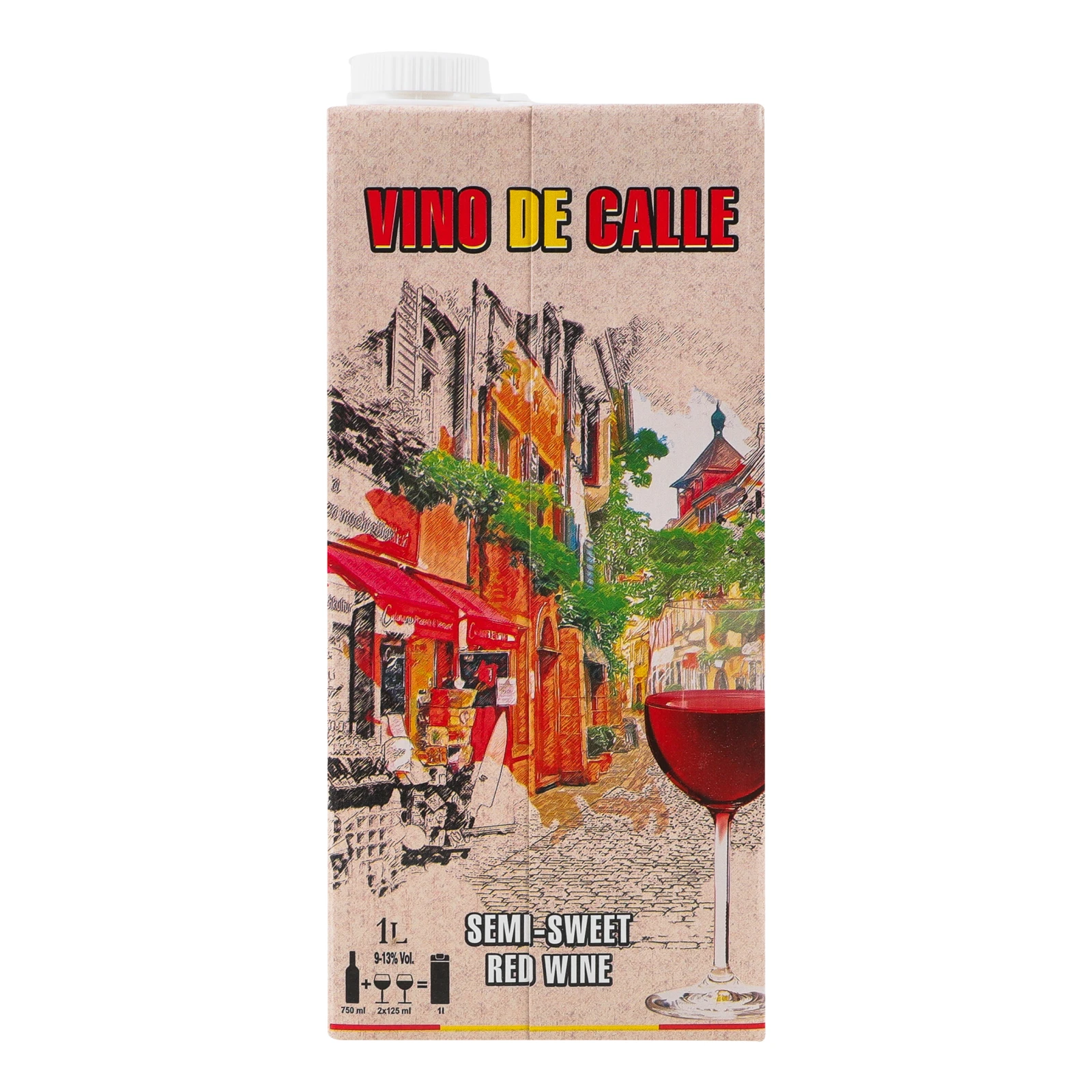 Вино Vino de Сalle червоне напівсолодке 9-13% 1л Фото №:2