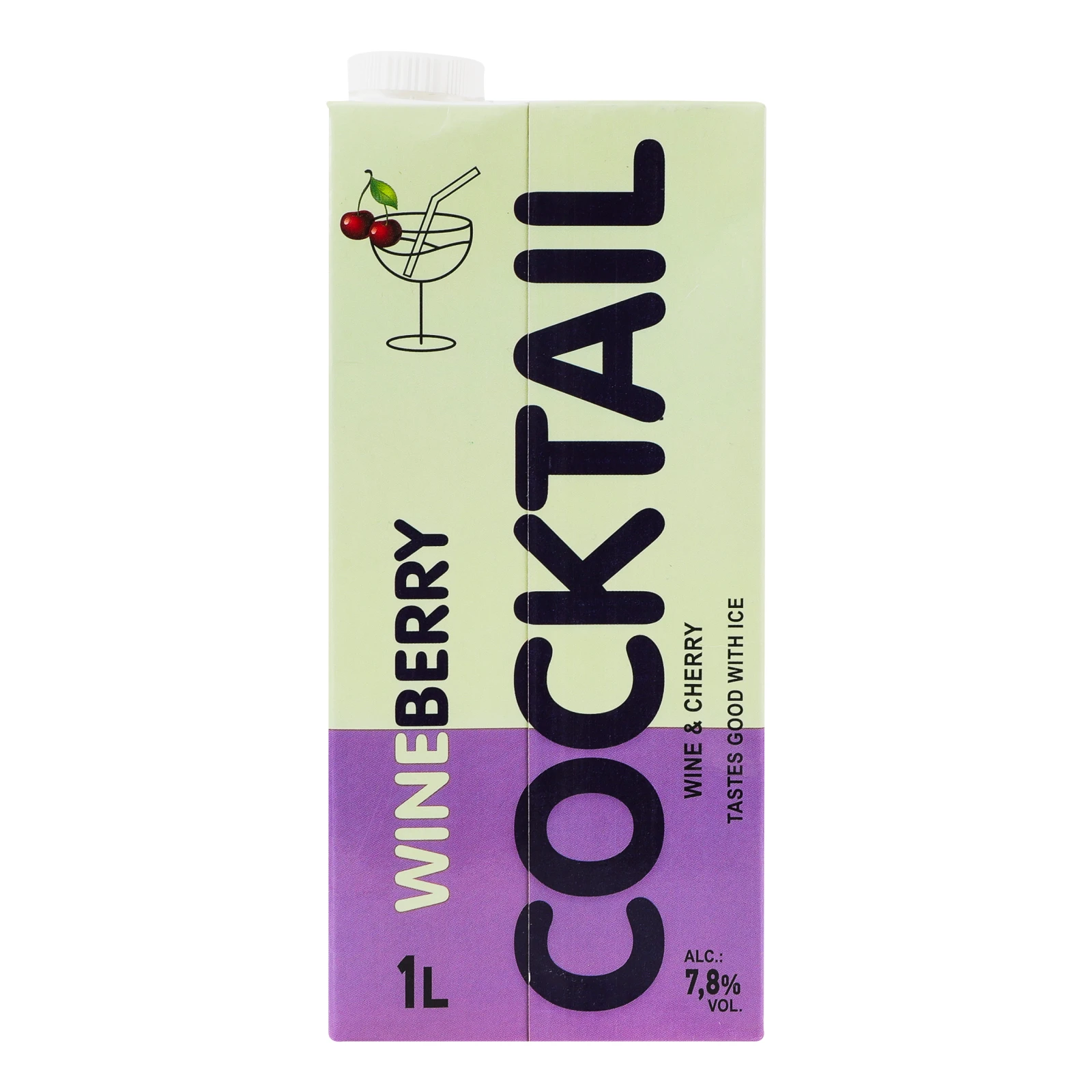 Напій винний Wineberry Wine&Cherry Коктейль винно-вишневий з соком 7.8% 1л фото 2