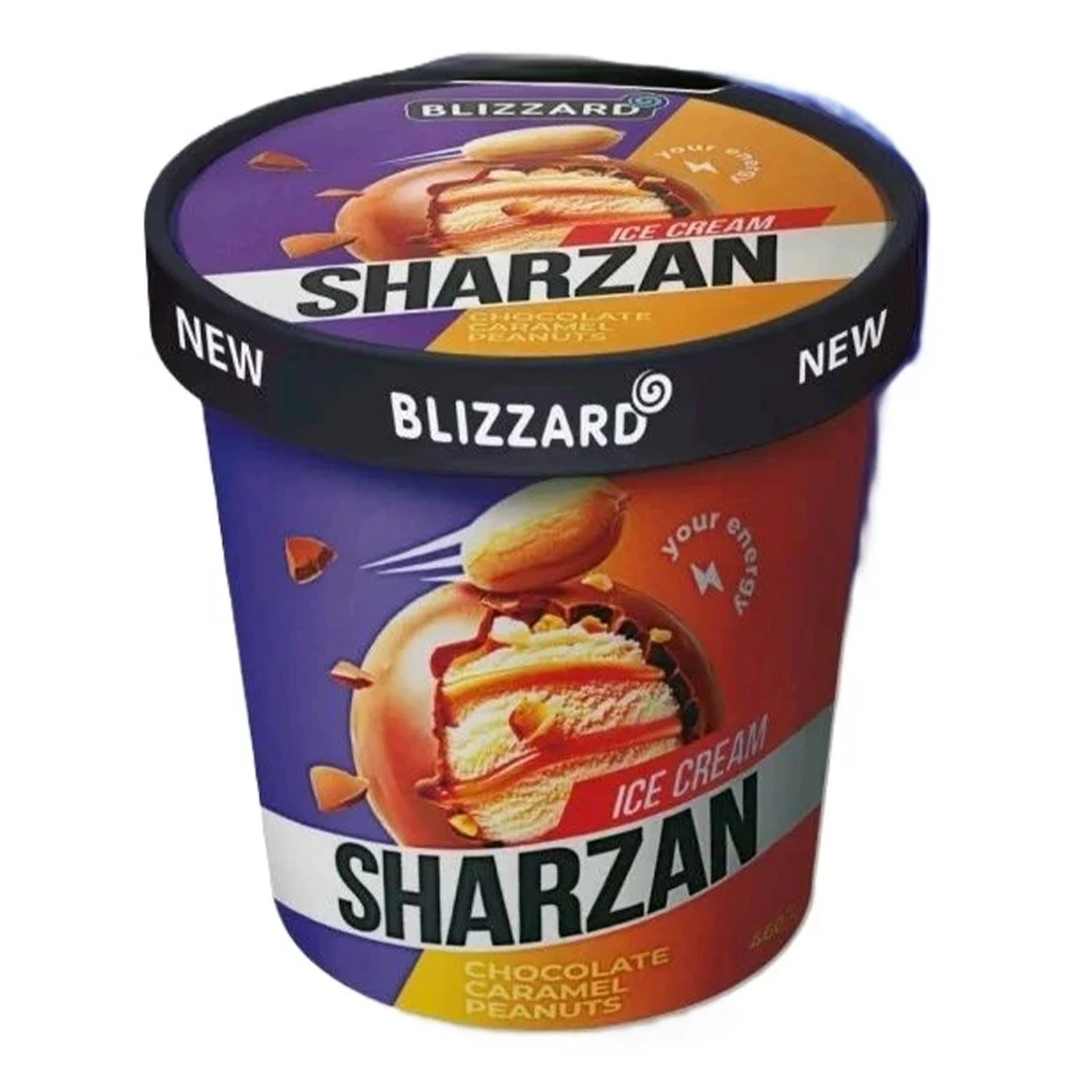 Морозиво Blizzard Sharzan пломбір шоколад-карамель-арахіс 290г Фото №:1