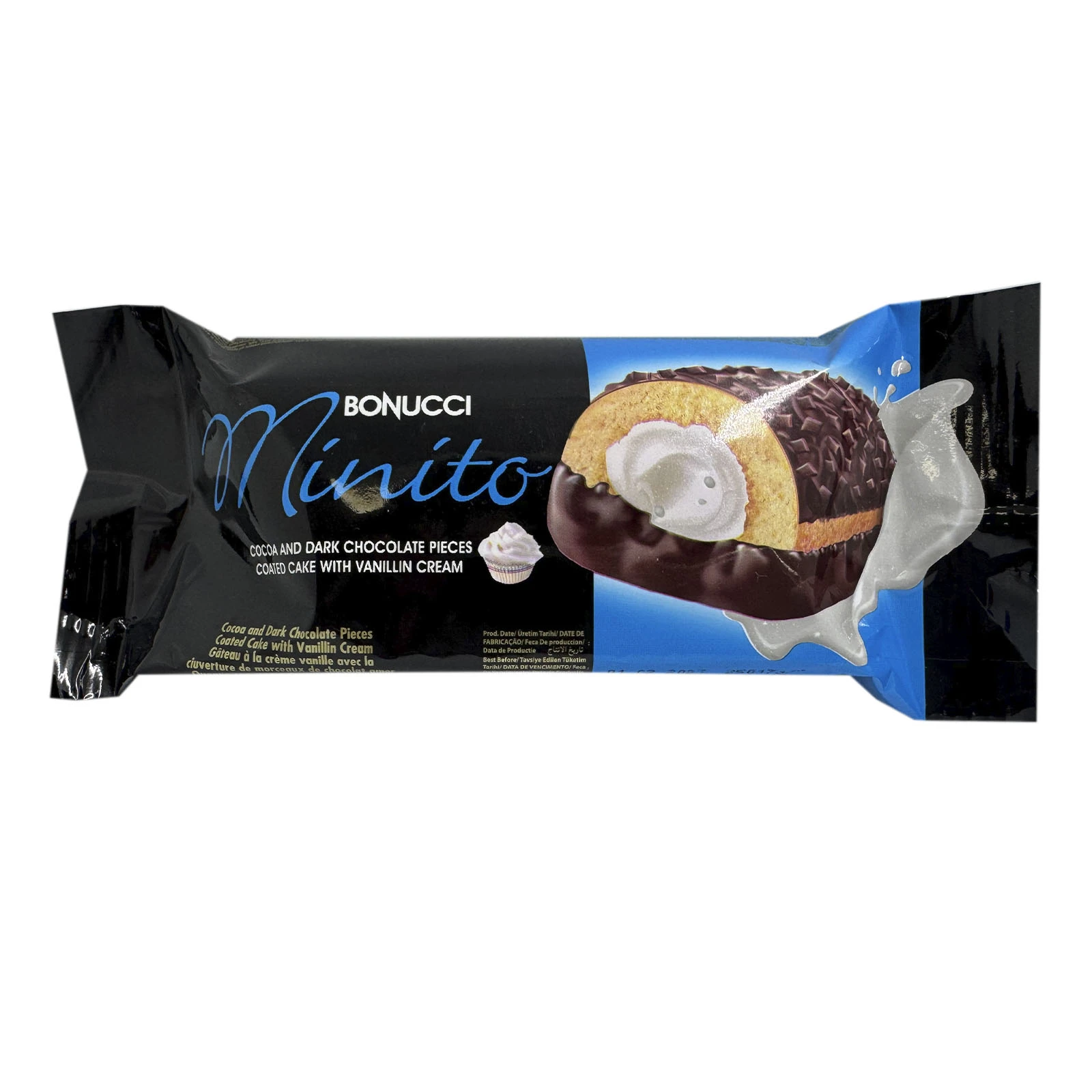 Рулет Bonucci Minito міні ванільний зі шматочками шоколаду 40г Фото №:1
