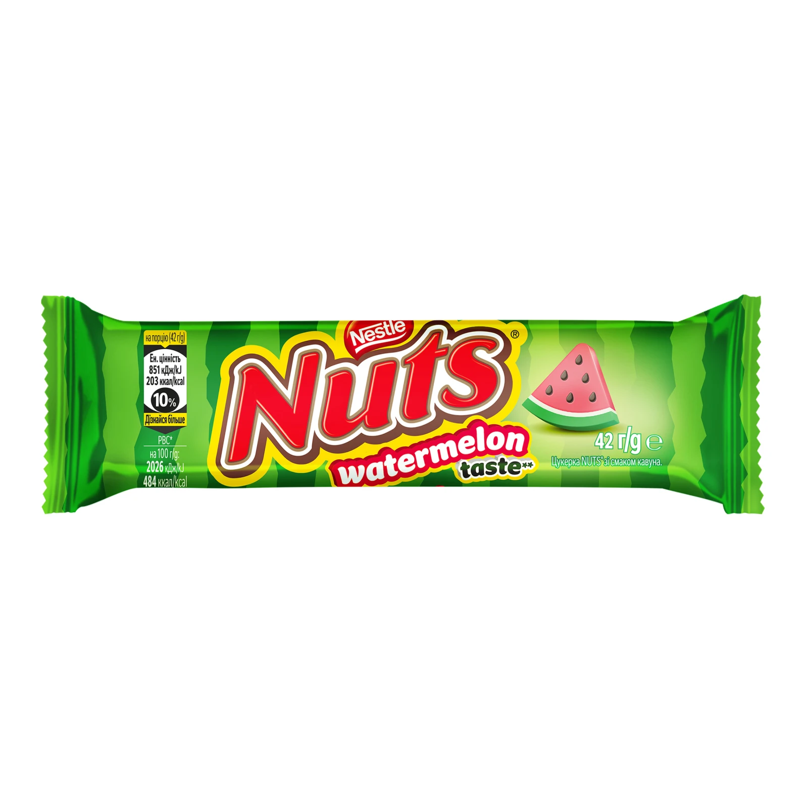 Батончик Nuts зі смаком кавуна 42г Фото №:1