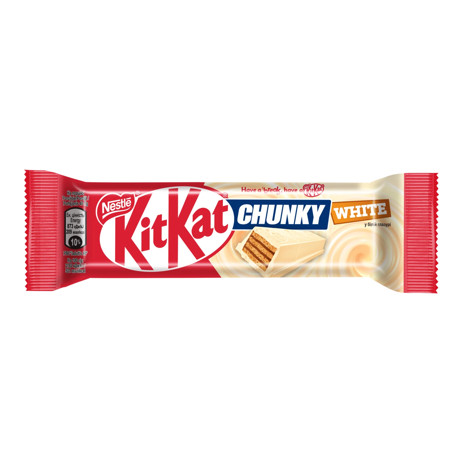 Батончик Kit Kat Chunky White вкриті білою глазур'ю 40г Фото №:1