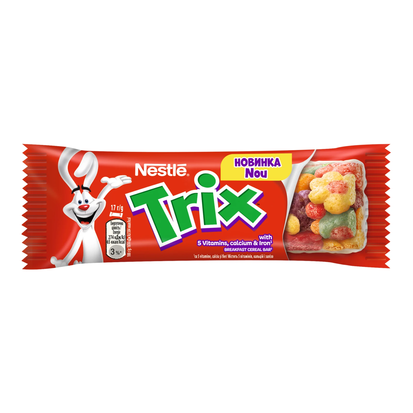 Батончик Nestle Trix злаковий з вітамінами та мінеральними речовинами 17г Фото №:1
