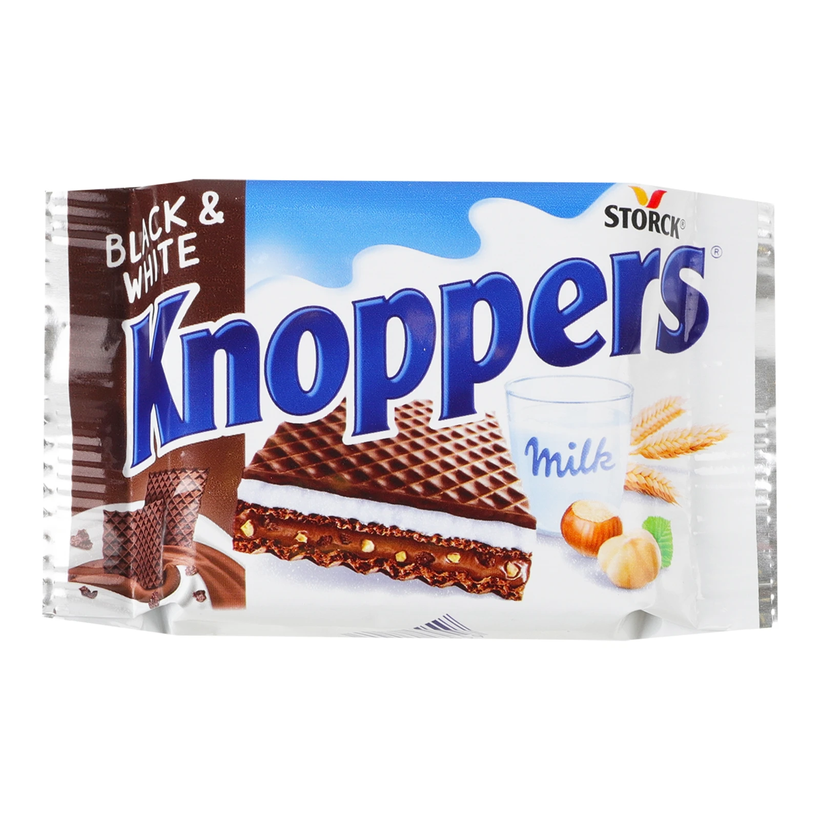 Вафлі Knoppers з начинкою Black&White 25г