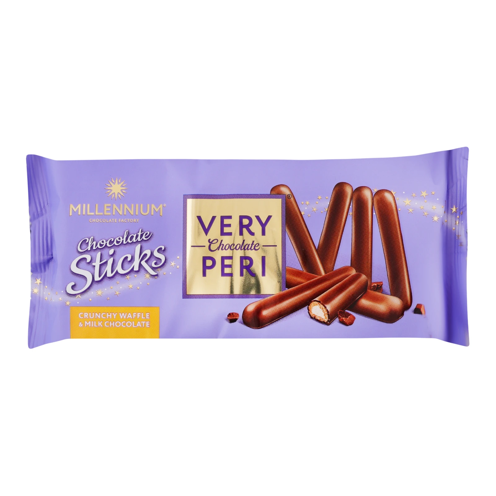 Трубочки вафельні Millennium Very Peri Chocolate sticks злакові в молочному шоколаді з начинкою 80г Фото №:1
