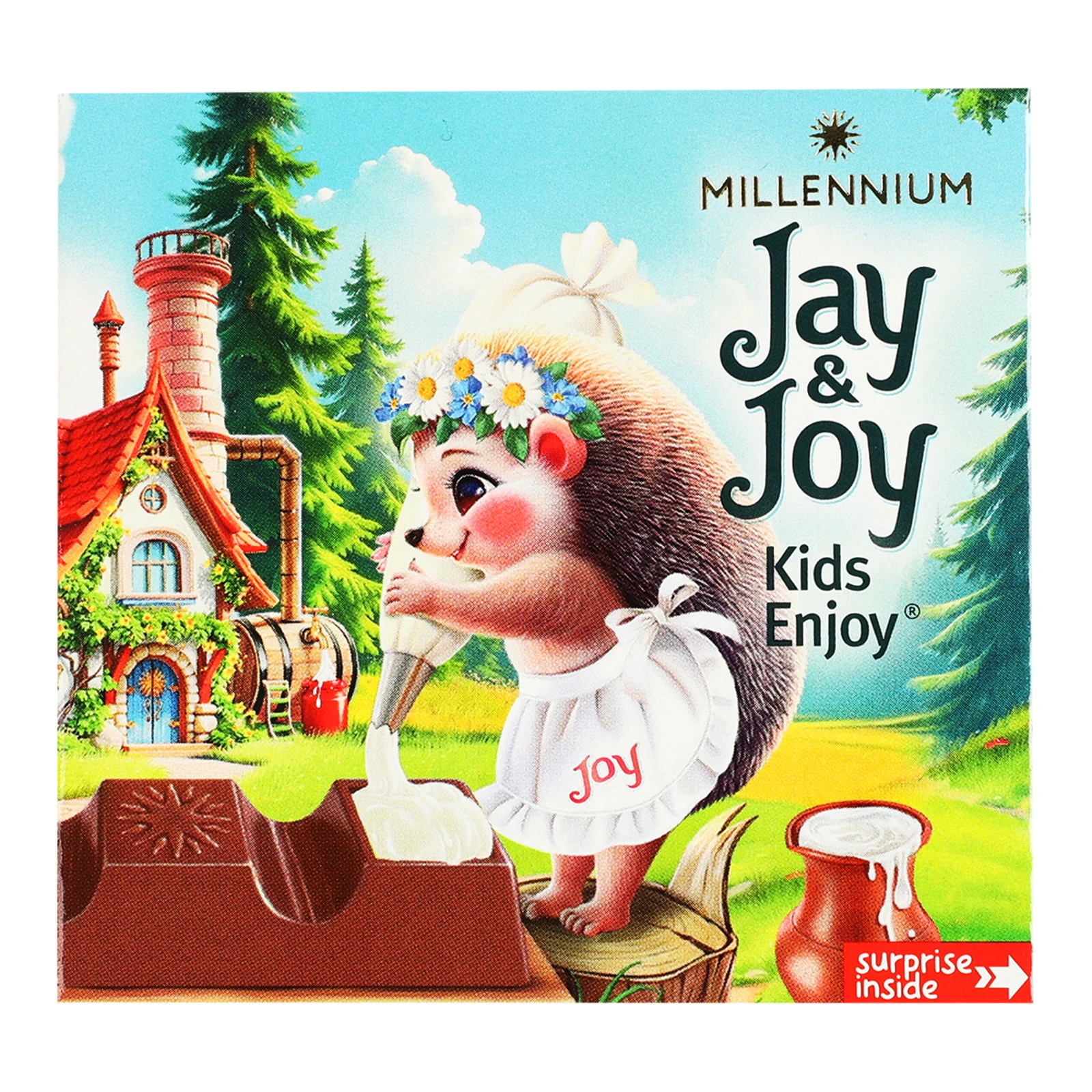 Шоколад Millennium Jay&Joy молочний з молочною начинкою 45г Фото №:1