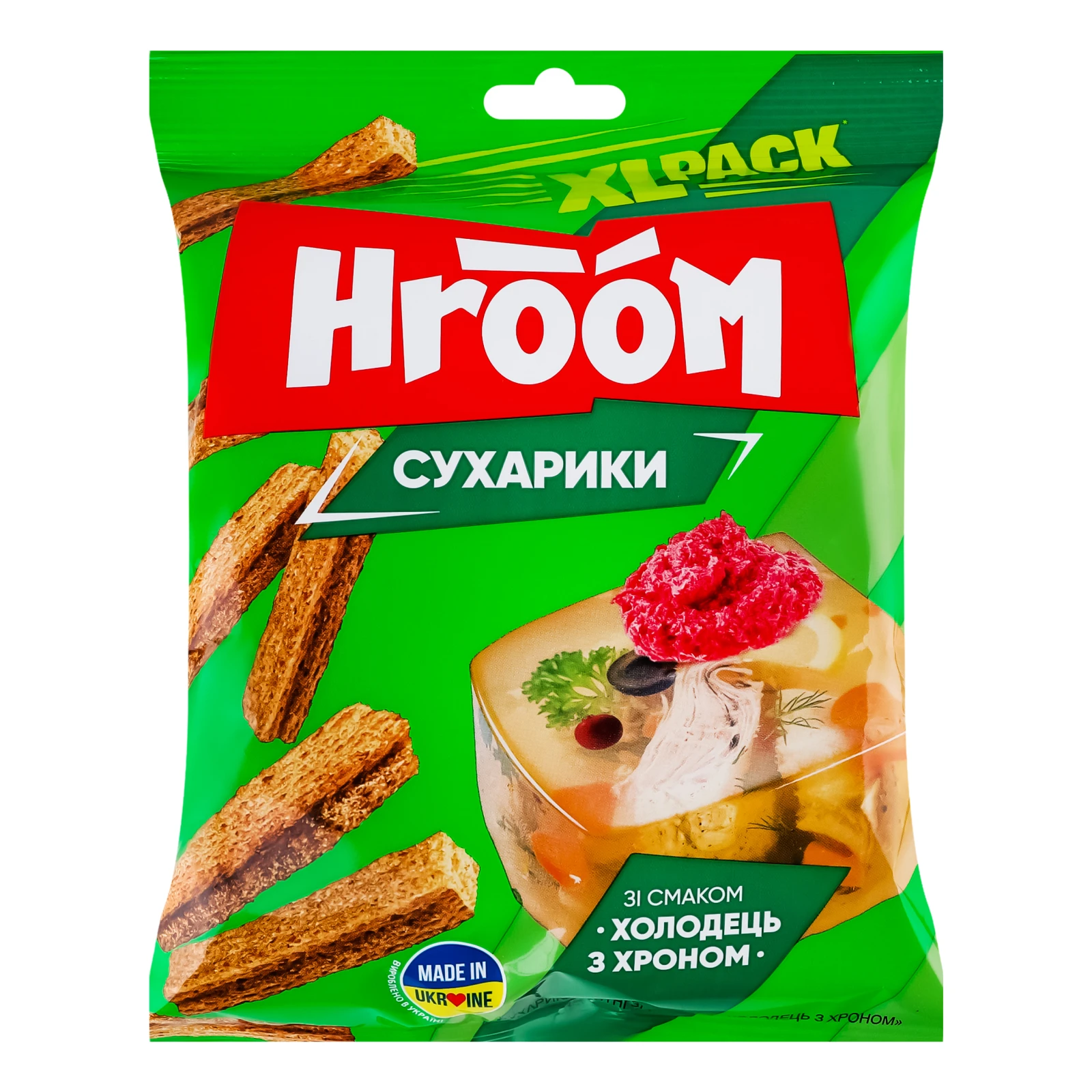 Сухарики Hroom житні зі смаком Холодець з хроном 100г Фото №:1