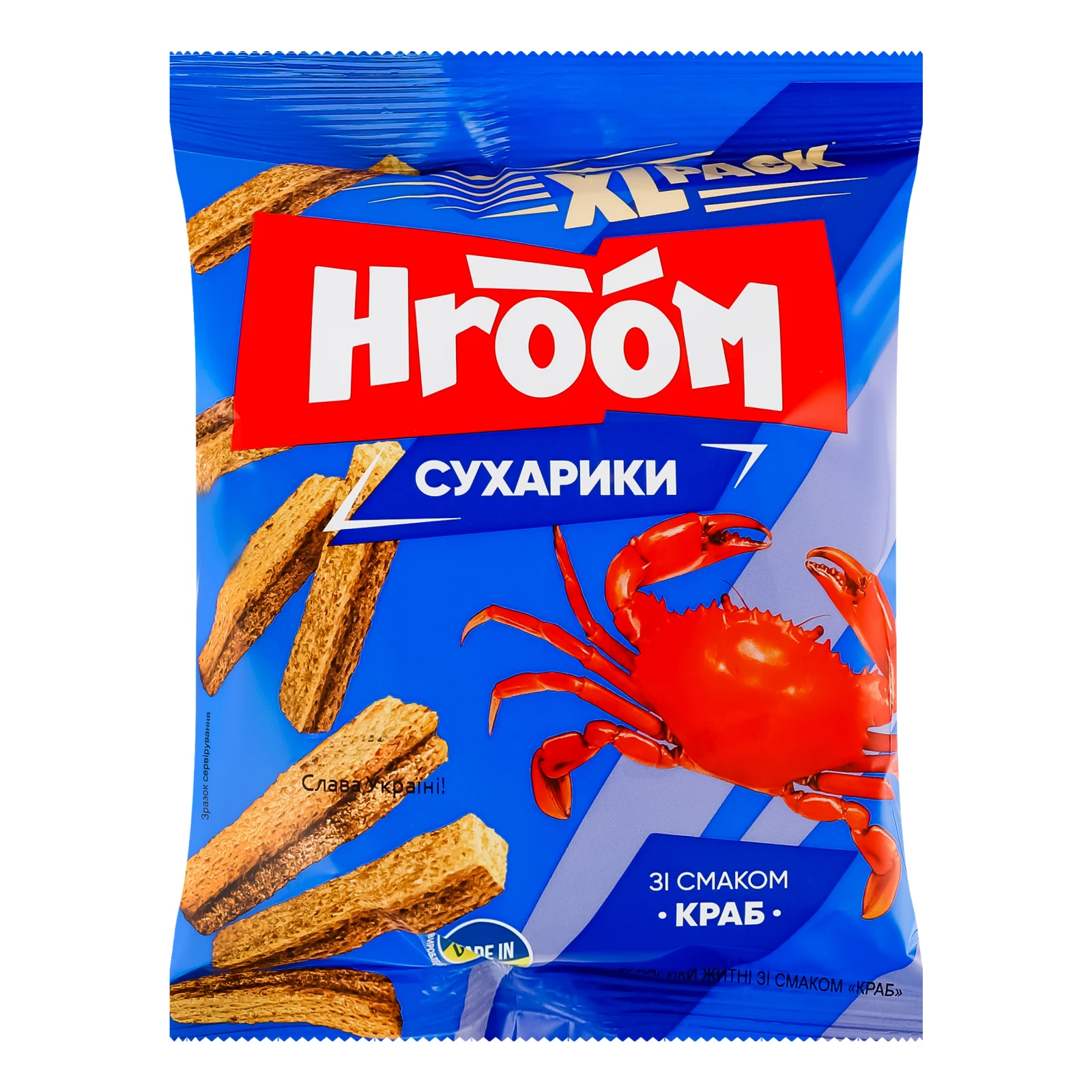 Сухарики Hroom житні зі смаком Краб 100г